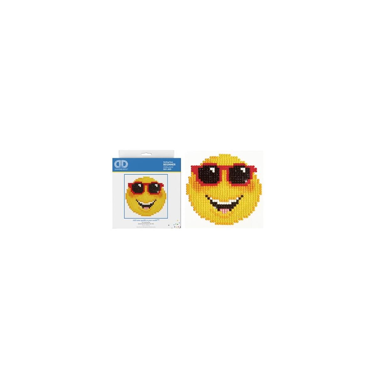 DIAMOND DOTZ Smiling Face Emoji Diamond Painting Kits for Adults - Diamond Art Kits a Relaxing Creative Craft Kit with Dotz Gems 4.2"x4.2"