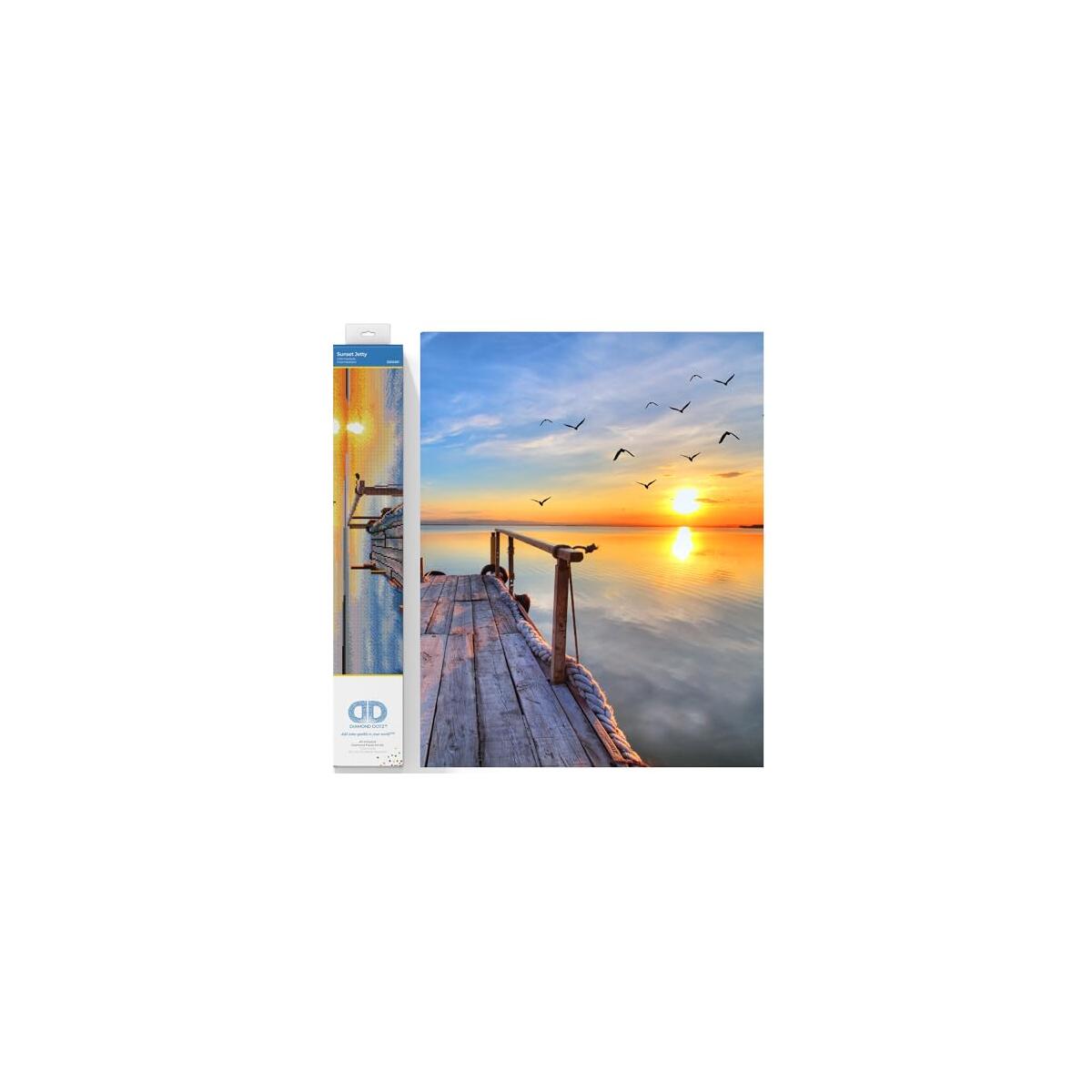 DIAMOND DOTZ Sunset Jetty Diamond Painting Kits for Adults - Diamond Art Kits a Relaxing Creative Craft Kit with Dotz Gems 28.6x18.5