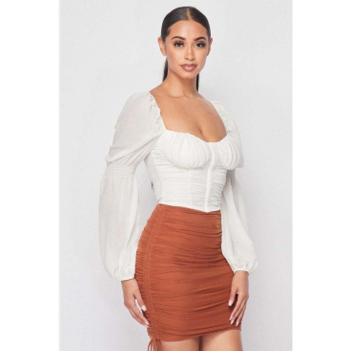 Ruched Bell Sleeved Top Promo Code - RebateKey