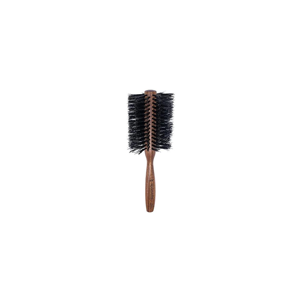 Spornette Italian Rounder Boar Bristle Round Hair Brush for Women & Men - Large Round Brush for Blow Drying, Styling & Volumizing - Wooden Brush for Medium to Long Thick, Fine, Curly or Straight Hair