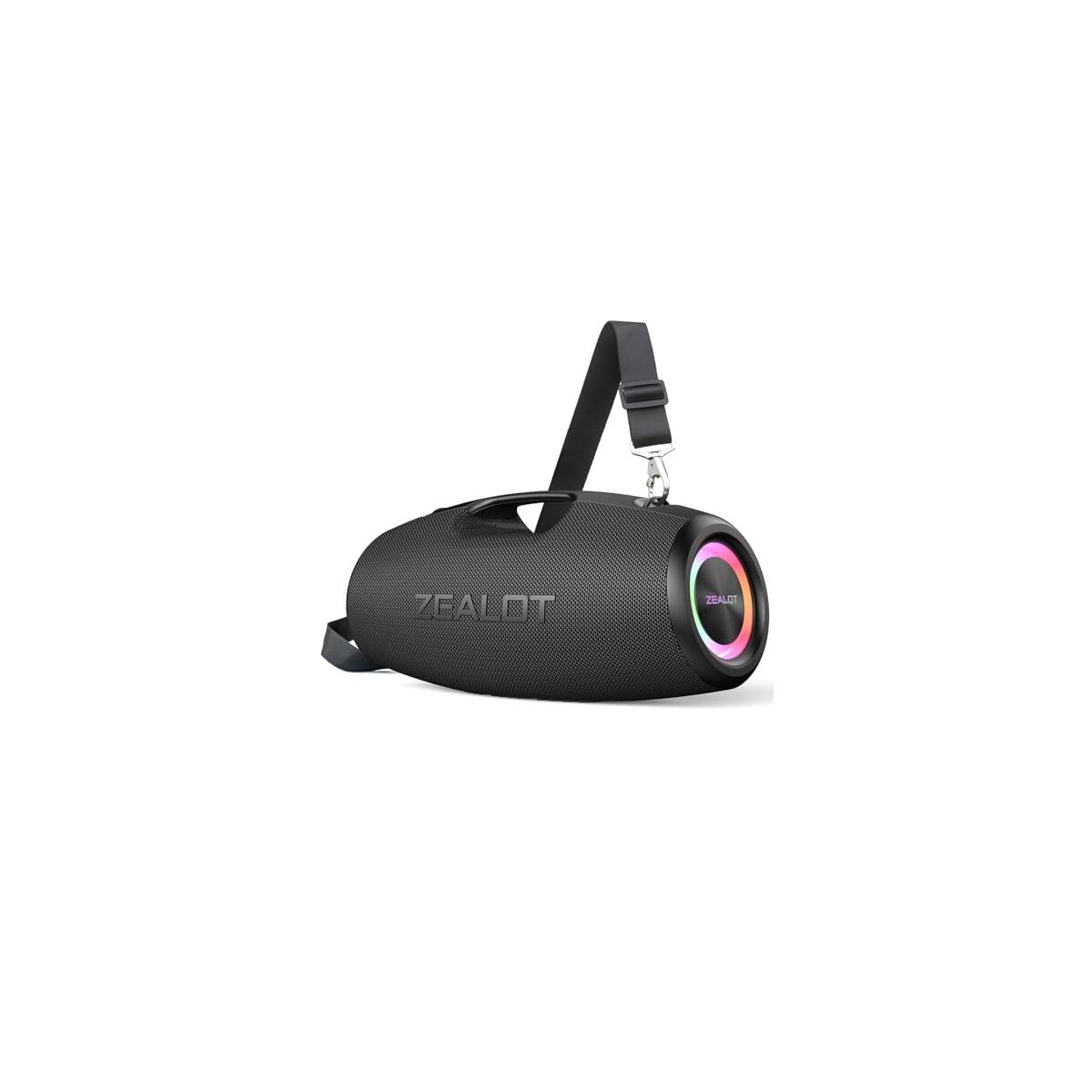 Bluetooth Speaker 120W Portable Wireless Outdoor Speaker with Subwoofer, IP67 Waterproof, EQ, LED Light, BT 5.3, 40H Playtime–ZEALOT S78 Loud Bass, Large for Camping Beach Party Gifts(Black)