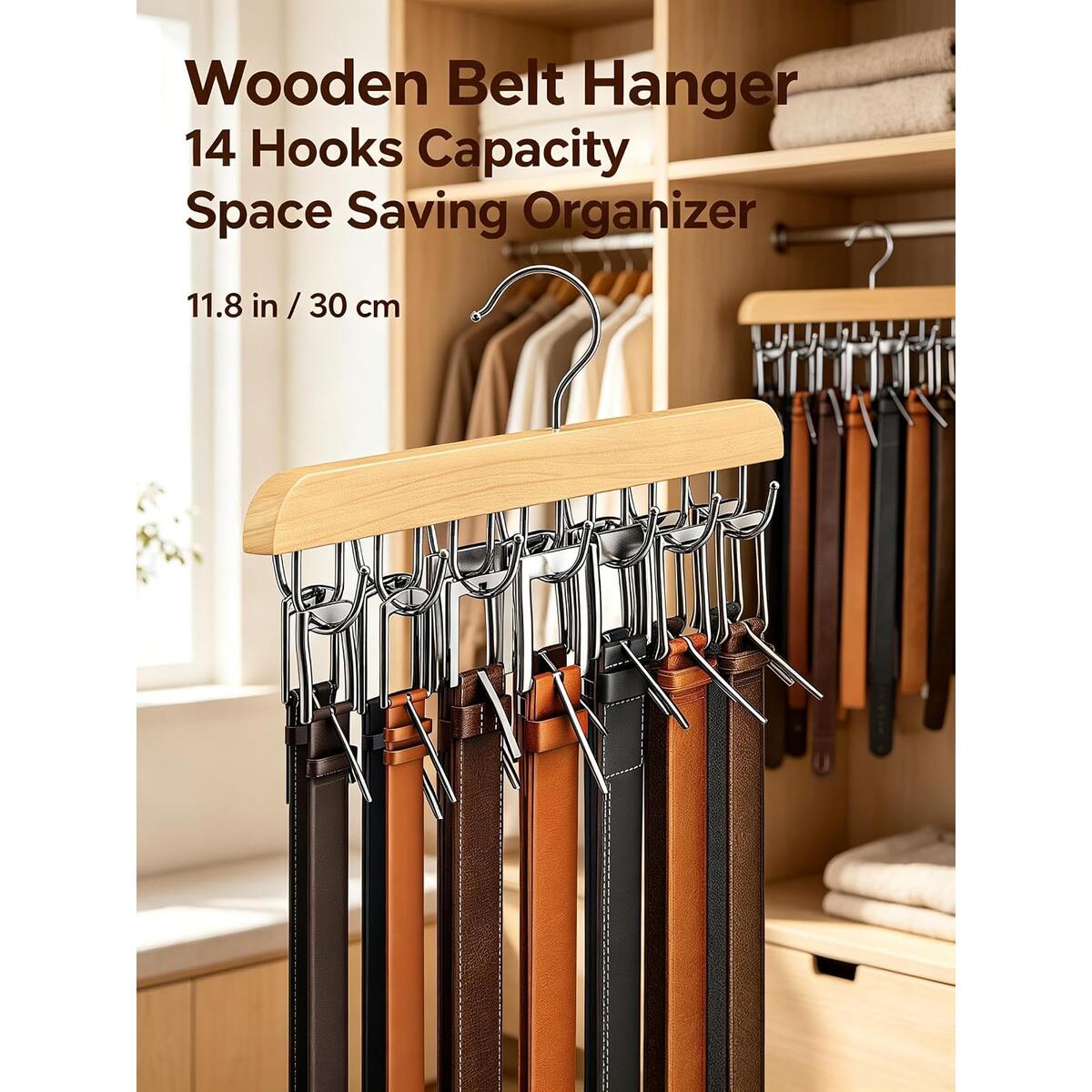 Wooden Belt Hanger With 1 Promo Codes - RebateKey