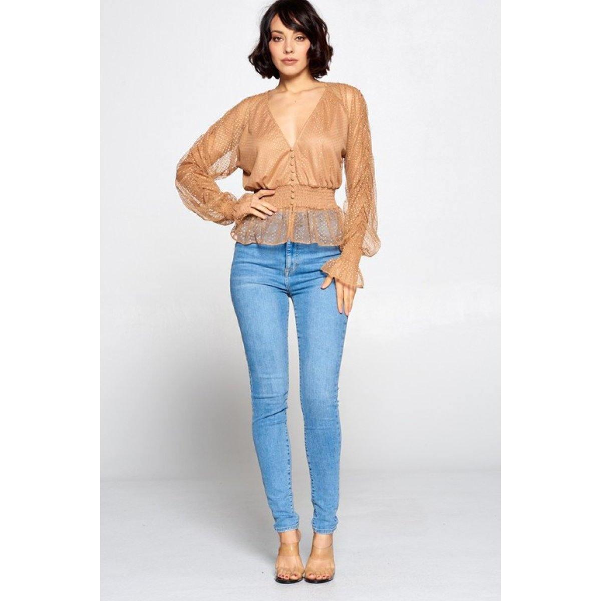 Polka Dot Mesh Smocked Coupon - RebateKey