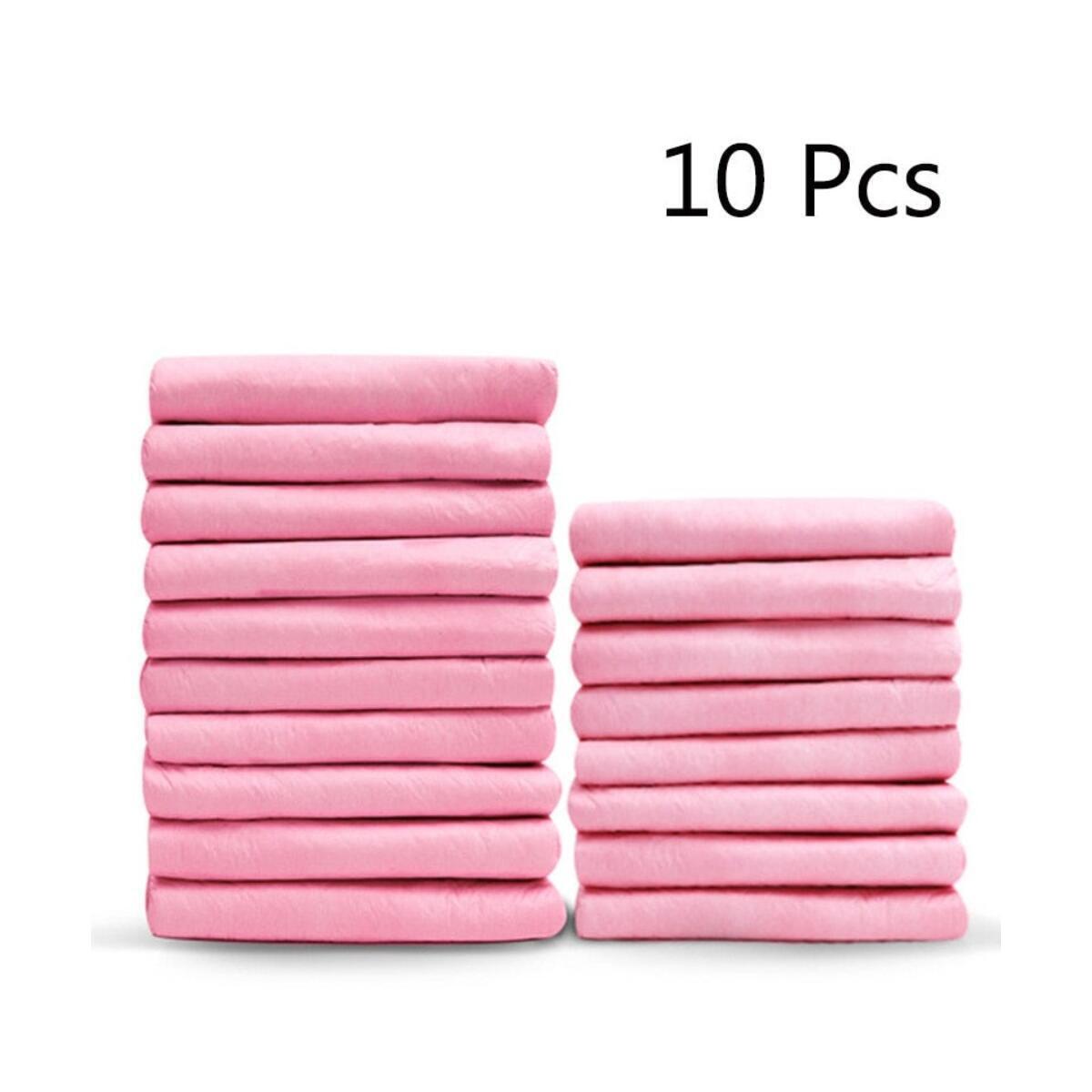 10pcs Super Absorbent Dog Cat Disposable Diaper Thick - 10pcs Pink - M-45x60cm