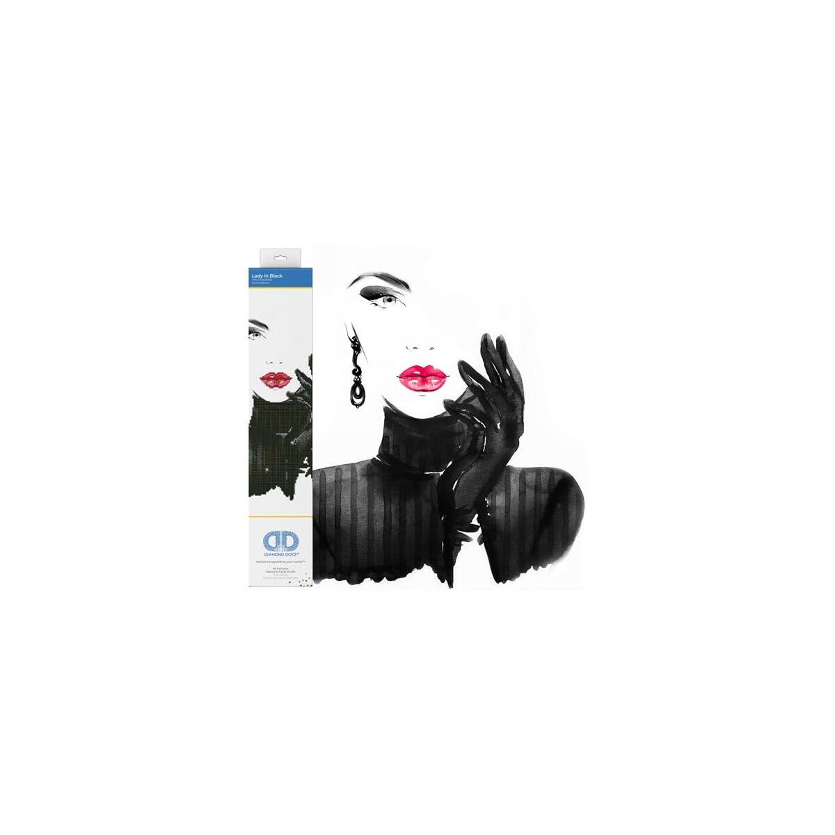 DIAMOND DOTZ Lady in Black Diamond Painting Kits for Adults - Diamond Art Kits a Relaxing Creative Craft Kit with Dotz Gems 20.5x16.5