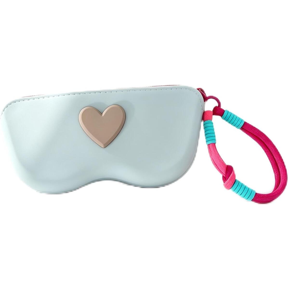 Heart Silicone Sunglasses Case with Wrist Strap, Zippered