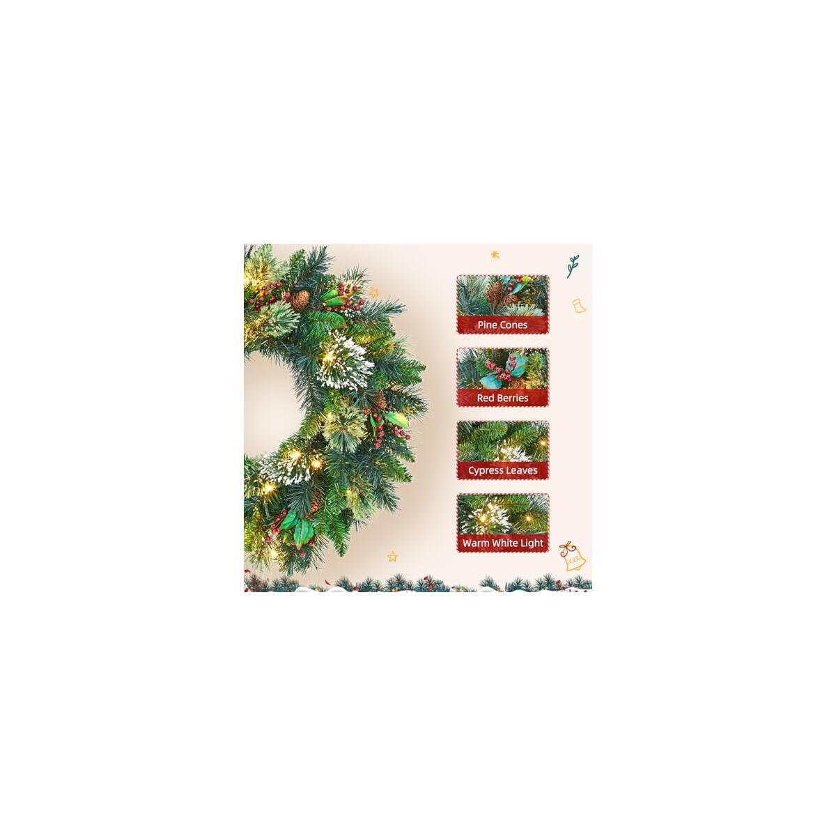 Garvee Pre Lit Christmas Wreath Deal - RebateKey