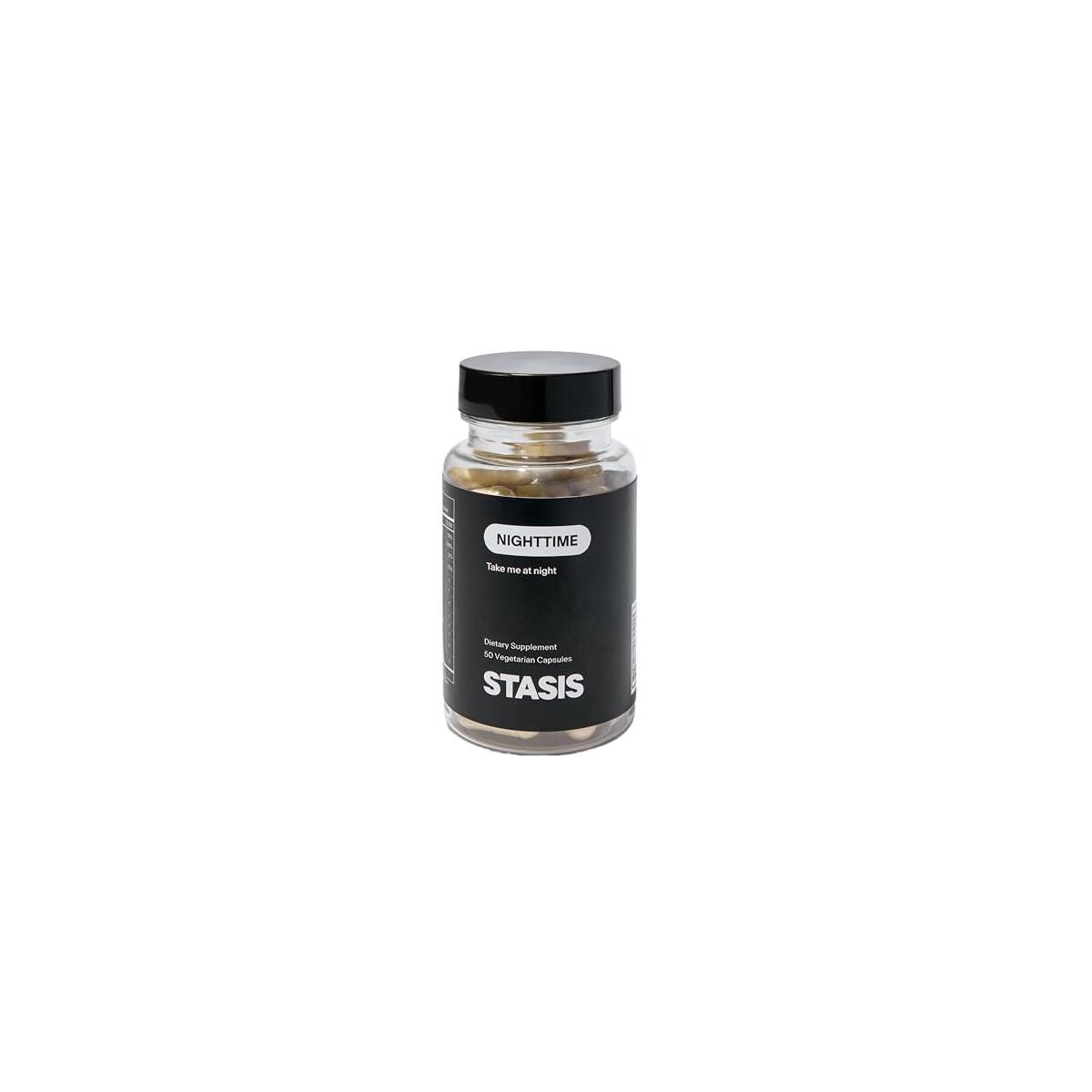 Stasis Nighttime - Calm and Sleep Capsules to Pair with Stimulant - Skullcap, Magnolia Bark, Magnesium for Sleep, and Astaxanthin Supplements for Relaxation and Mood Support - 25 Servings