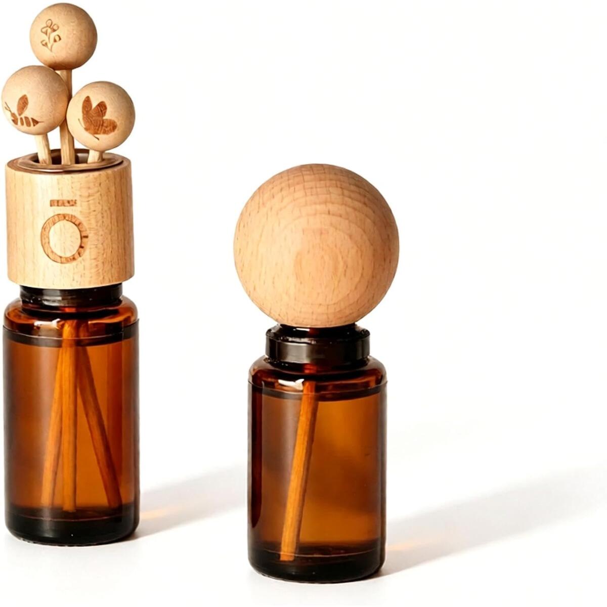 Beech Wood Diffuser Ball Set for Essential Oil Bottles