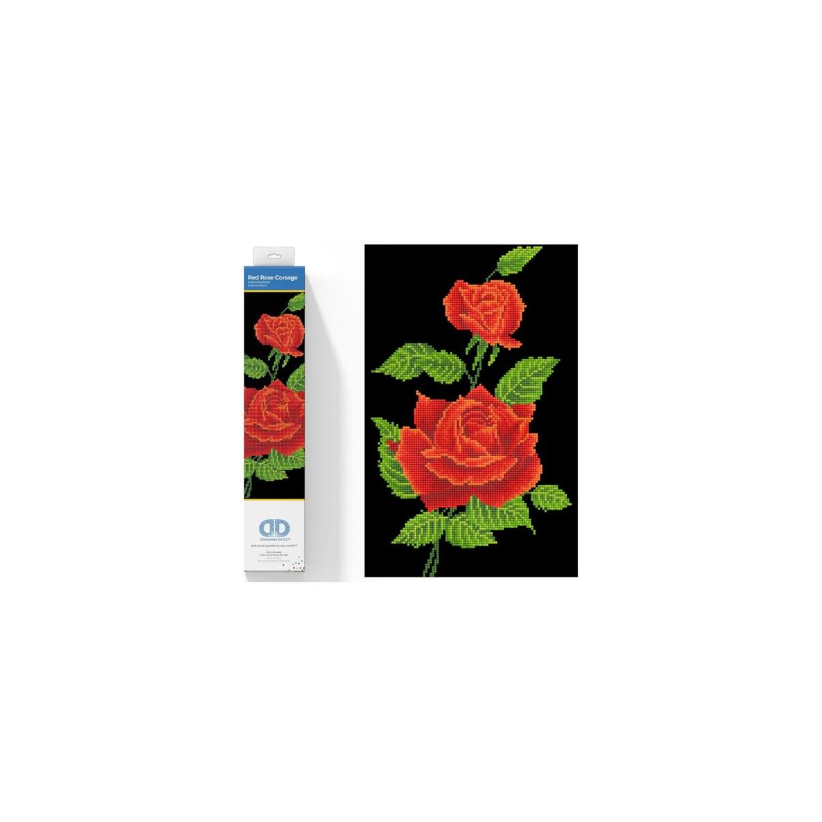 DIAMOND DOTZ Red Rose Corsage Diamond Painting Kits for Adults - Diamond Art Kits a Relaxing Creative Craft Kit with Dotz Gems 16.5x10.6