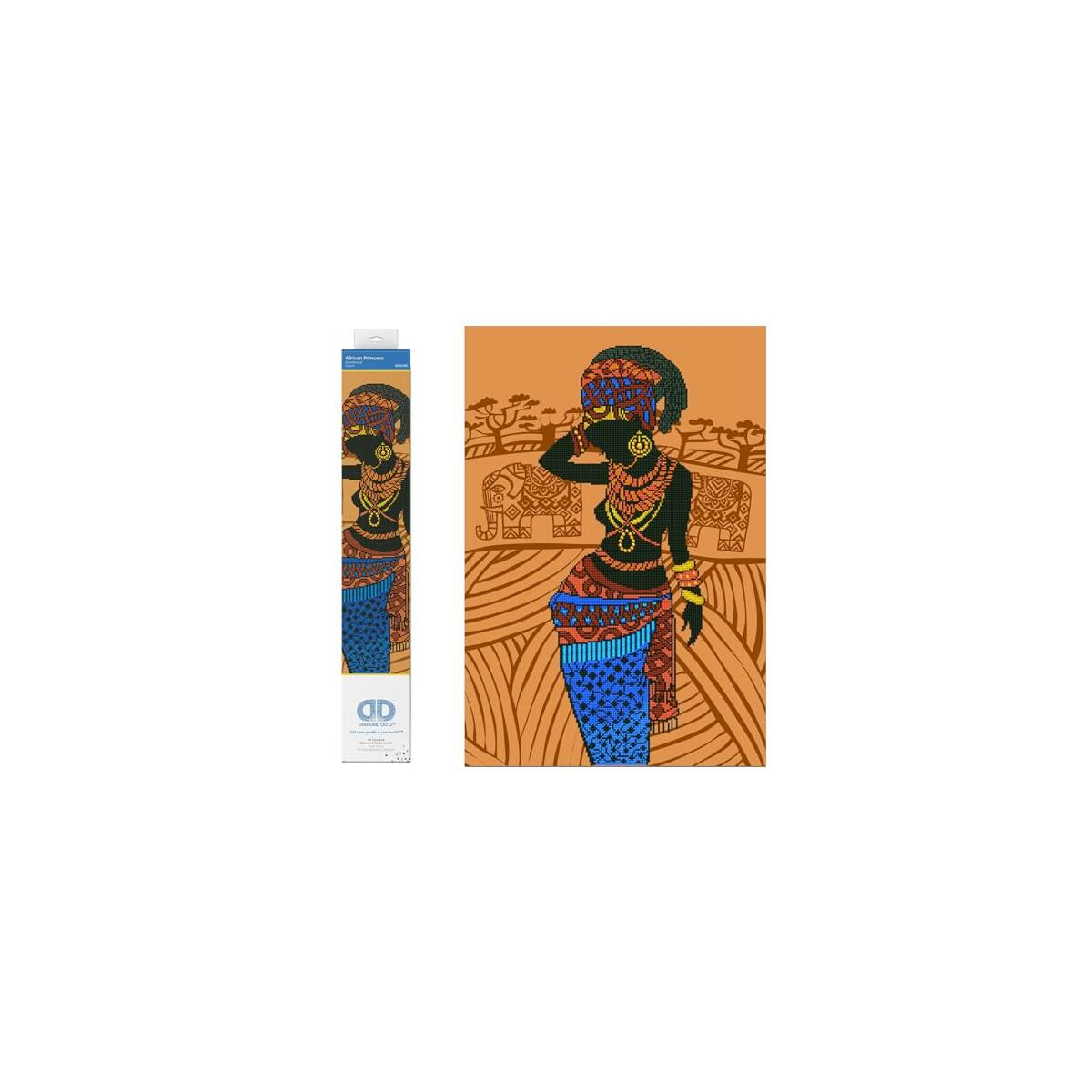 DIAMOND DOTZ African Princess Portrait Diamond Painting Kits for Adults - Diamond Art Kits a Relaxing Creative Craft Kit with Dotz Gems 30"x20.5"