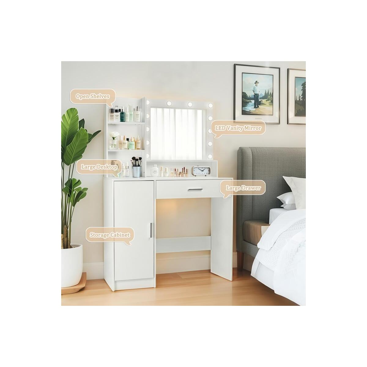 Vanity Desk With Mirror And Lights Promo Codes - RebateKey