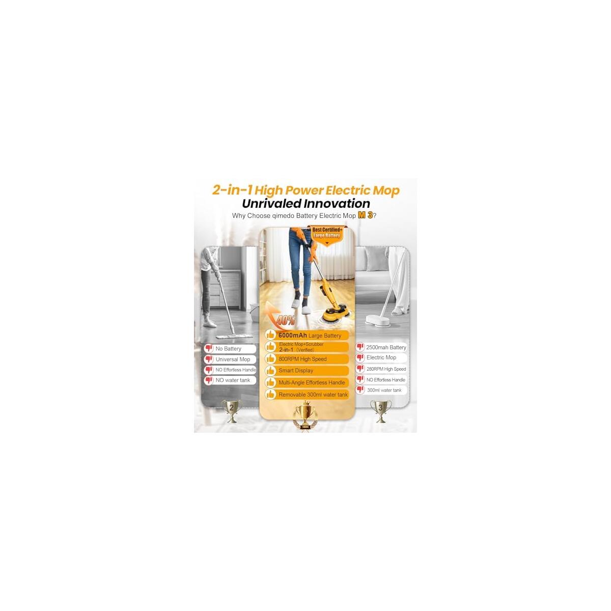 6000mah Battery Cordless Electric Mop Promo Codes - RebateKey