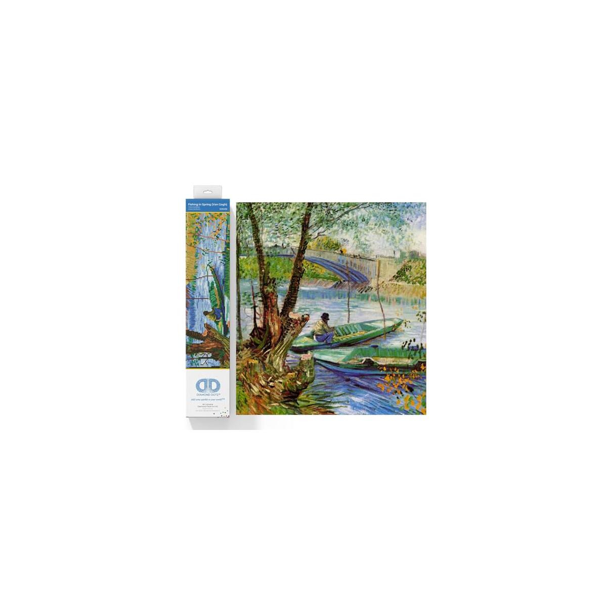 DIAMOND DOTZ Fishing in Spring (Van Gogh) Diamond Painting Kits for Adults - Diamond Art Kits a Relaxing Creative Craft Kit with Dotz Gems