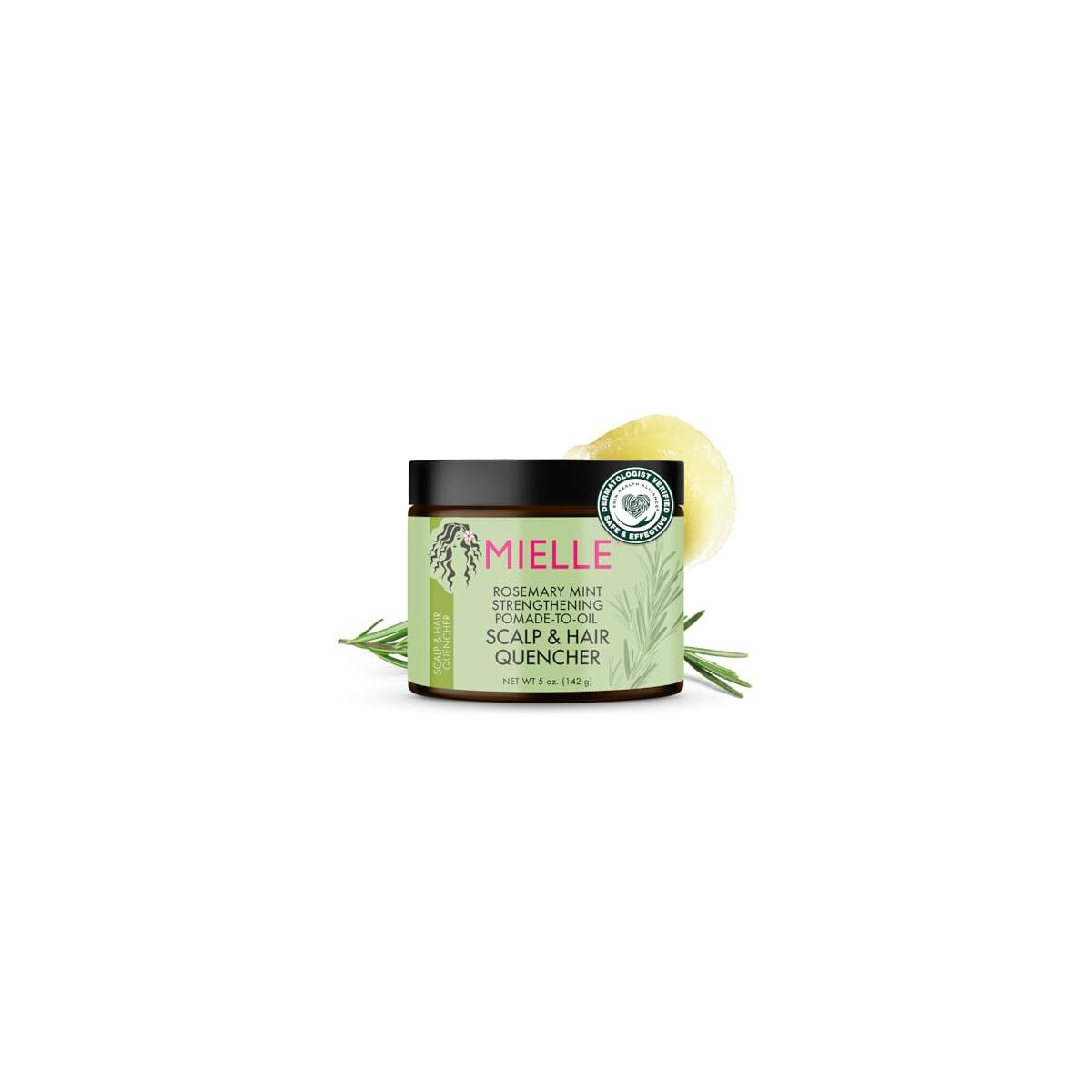 Mielle Organics Rosemary & Mint Hair Pomade for Women & Men - Conditioning Natural Hair Moisturizer to Quench the Scalp, Lock in Wave Patterns, Add Shine & Help Protect Against Dryness (5 oz)
