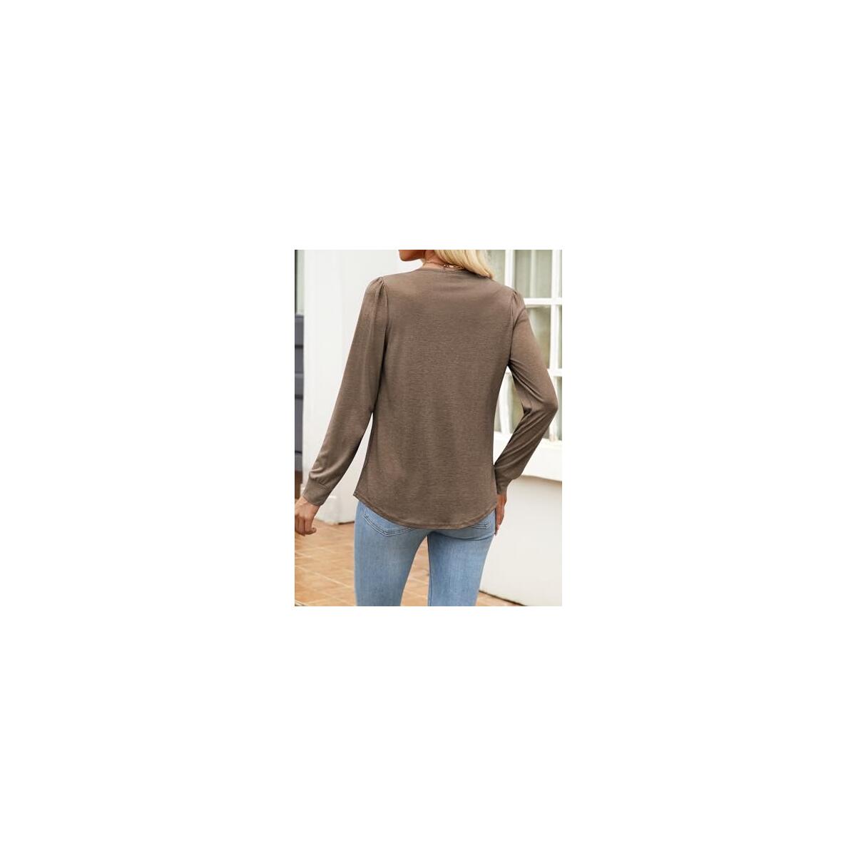 Womens Long Puff Sleeve Tops Fall Dressy Coupon - RebateKey