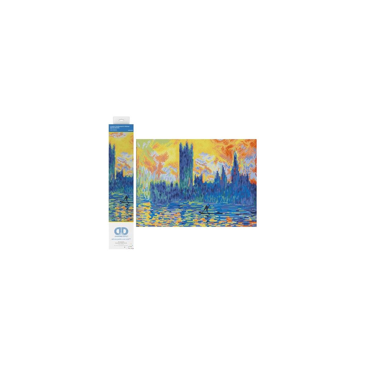 DIAMOND DOTZ London Parliament in Winter (apr�s Monet) Landscape Diamond Painting Kits for Adults - Diamond Art Kits a Relaxing Creative Craft Kit with Dotz Gems 18.1"x16.1"