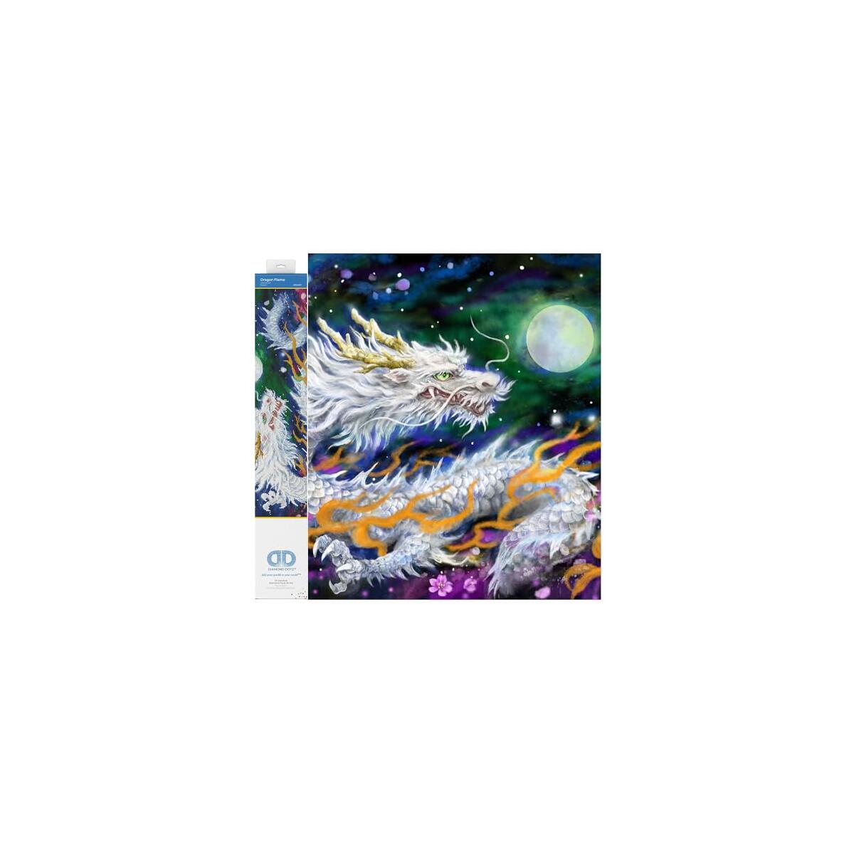 DIAMOND DOTZ Dragon Flame Mythical Diamond Painting Kits for Adults - Diamond Art Kits a Relaxing Creative Craft Kit with Dotz Gems 35"x23"