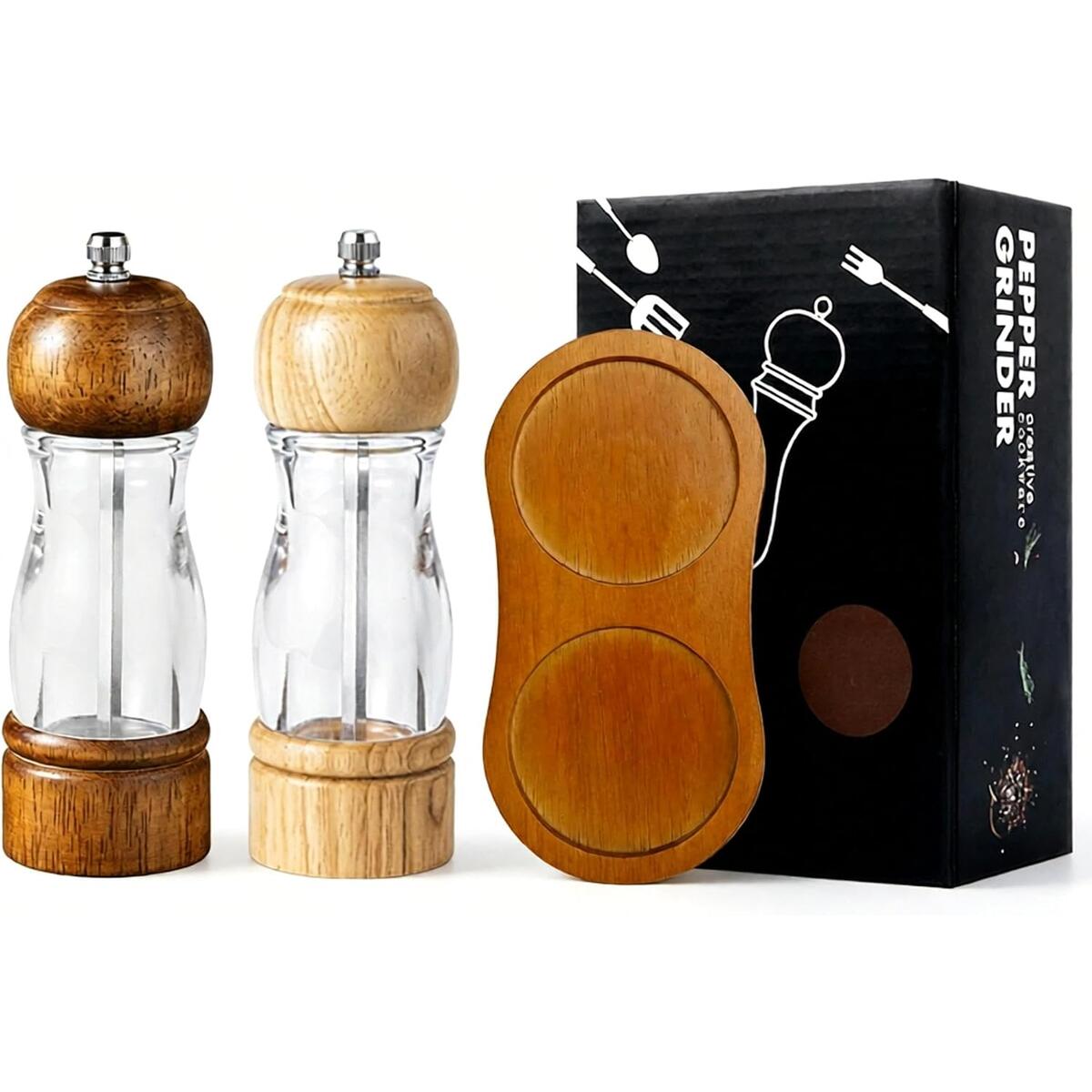 Manual Salt and Pepper Grinder Set with Acrylic Body