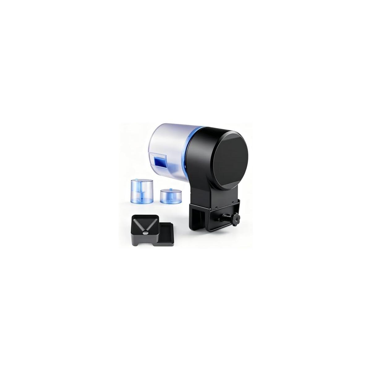 Automatic Fish Feeder with Dual Containers and Adjustable Portions | 12 or 24-Hour Scheduling, 50g & 100g Containers, Moisture-Proof Sealed, 2 Mounting Methods, Manual & Auto Modes