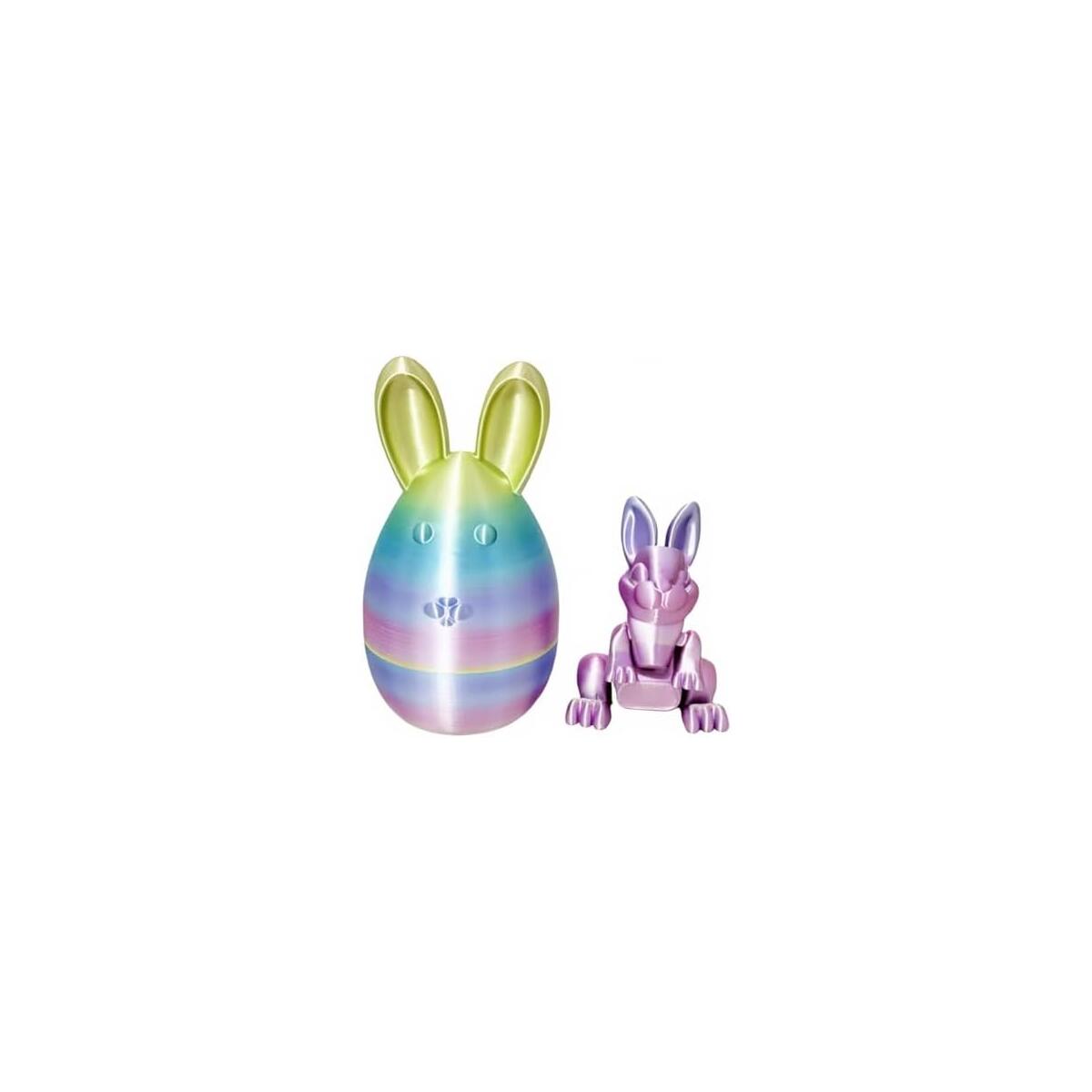 3D Printed Bunny Eggs Easter Eggs Jointed Decor Easter Surprise Rabbit Eggs Gifts for Children Family Members Combos with Movable Bunny(Multicolored)