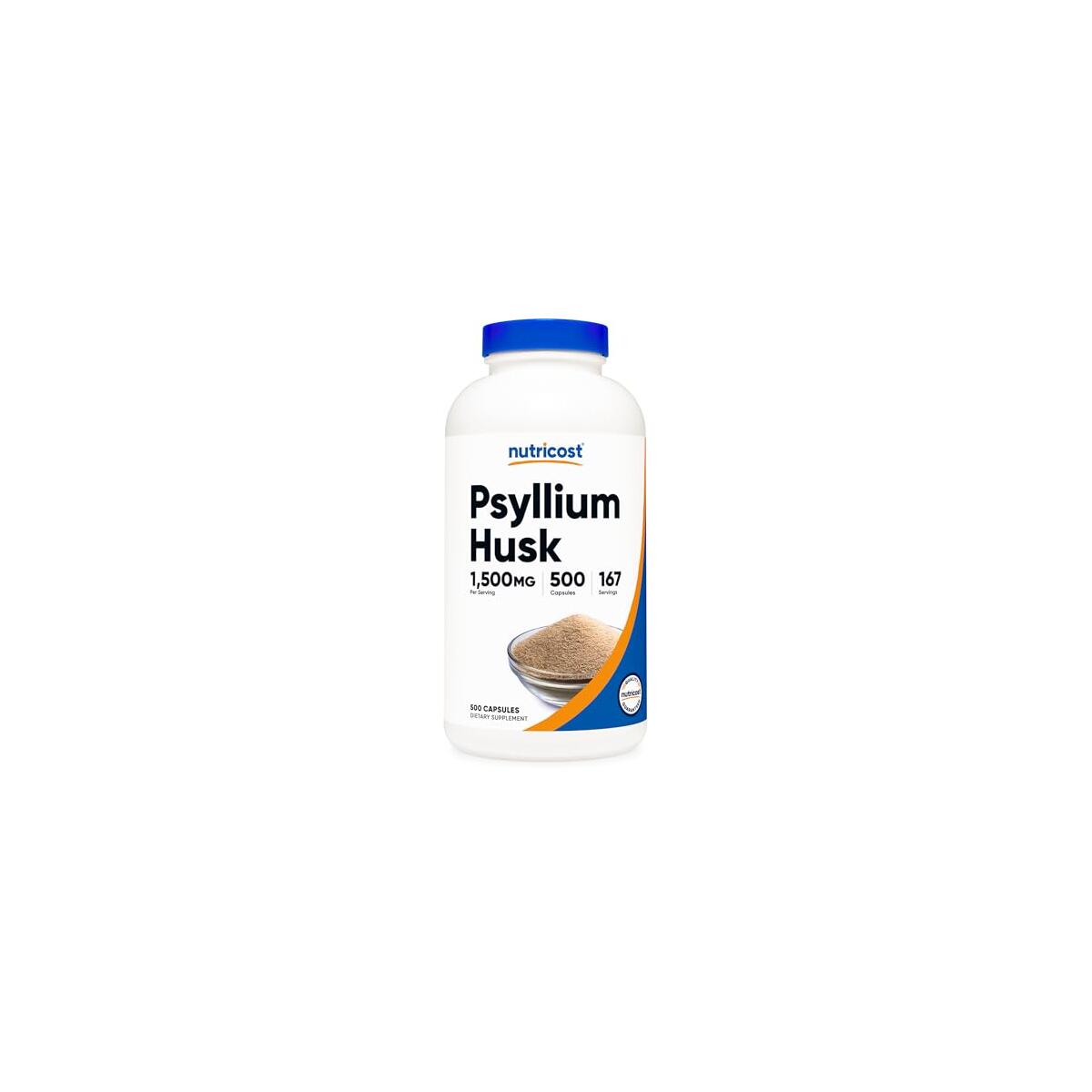 Nutricost Psyllium Husk 1500mg Per Serving, 500 Capsules - Non-GMO & Gluten Free