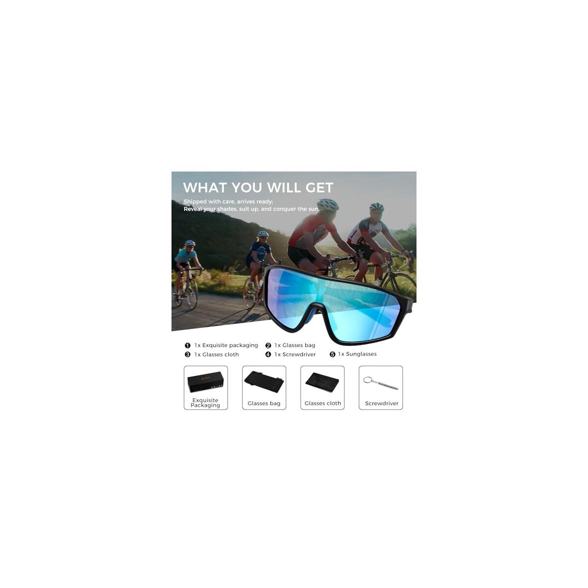 Cycling Sunglasses Polarized Sports Shades For Men Coupon - RebateKey