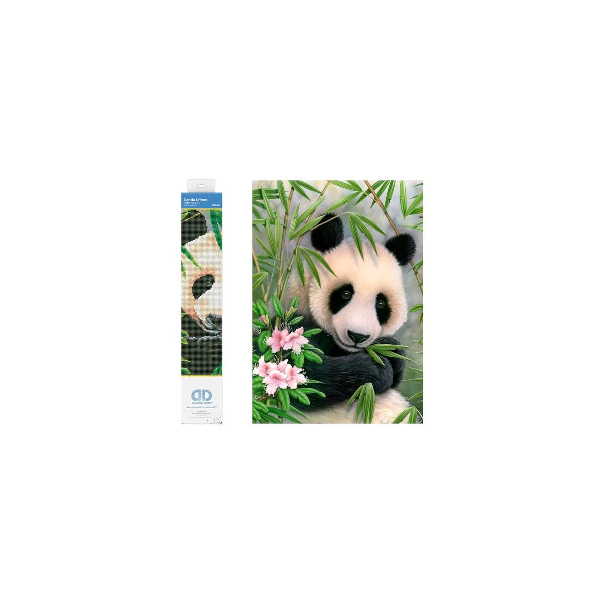 DIAMOND DOTZ Panda Prince Diamond Painting Kits for Adults - Diamond Art Kits a Relaxing Creative Craft Kit with Dotz Gems 15.7x11.8