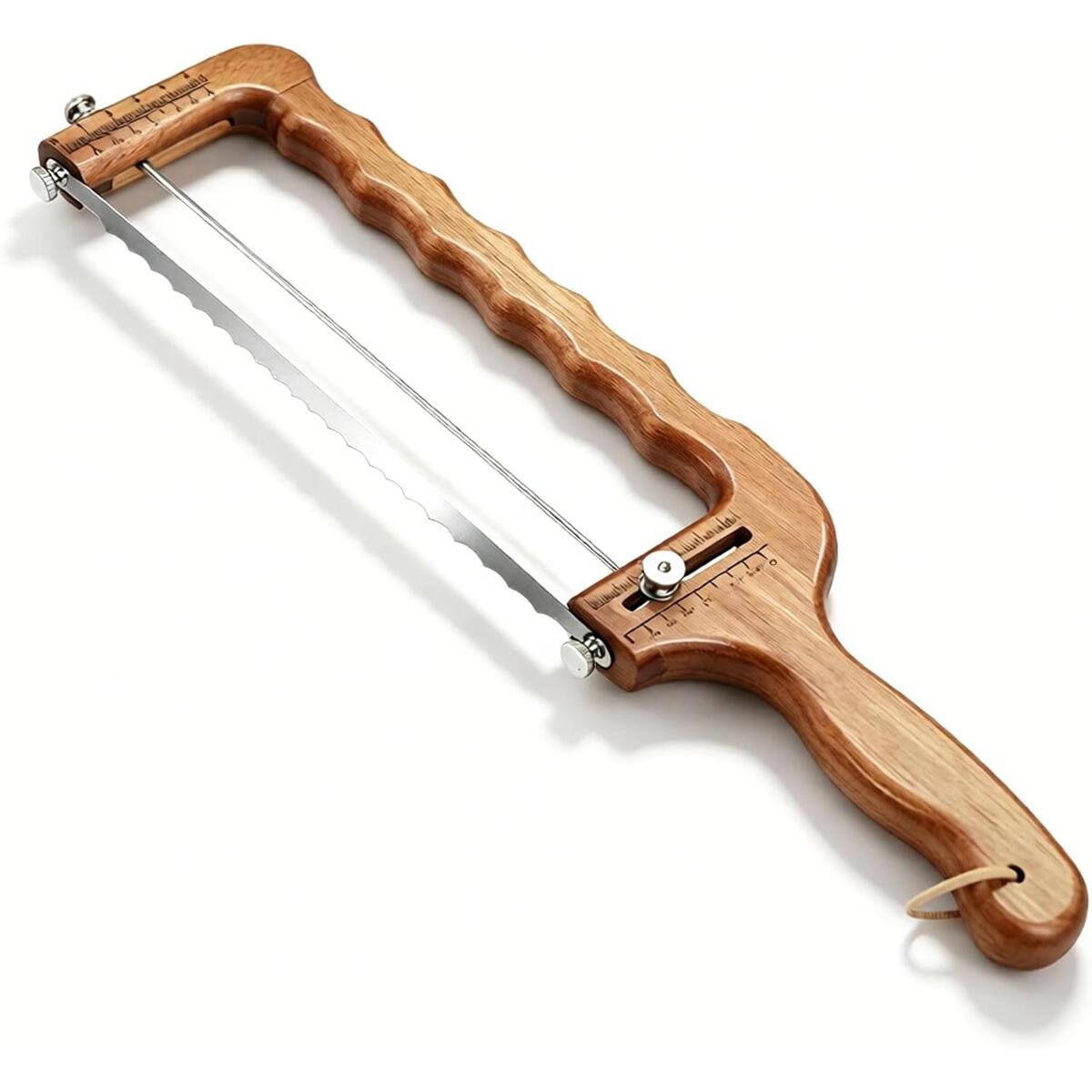 Wooden Bread Bow Saw with Adjustable Thickness Guide
