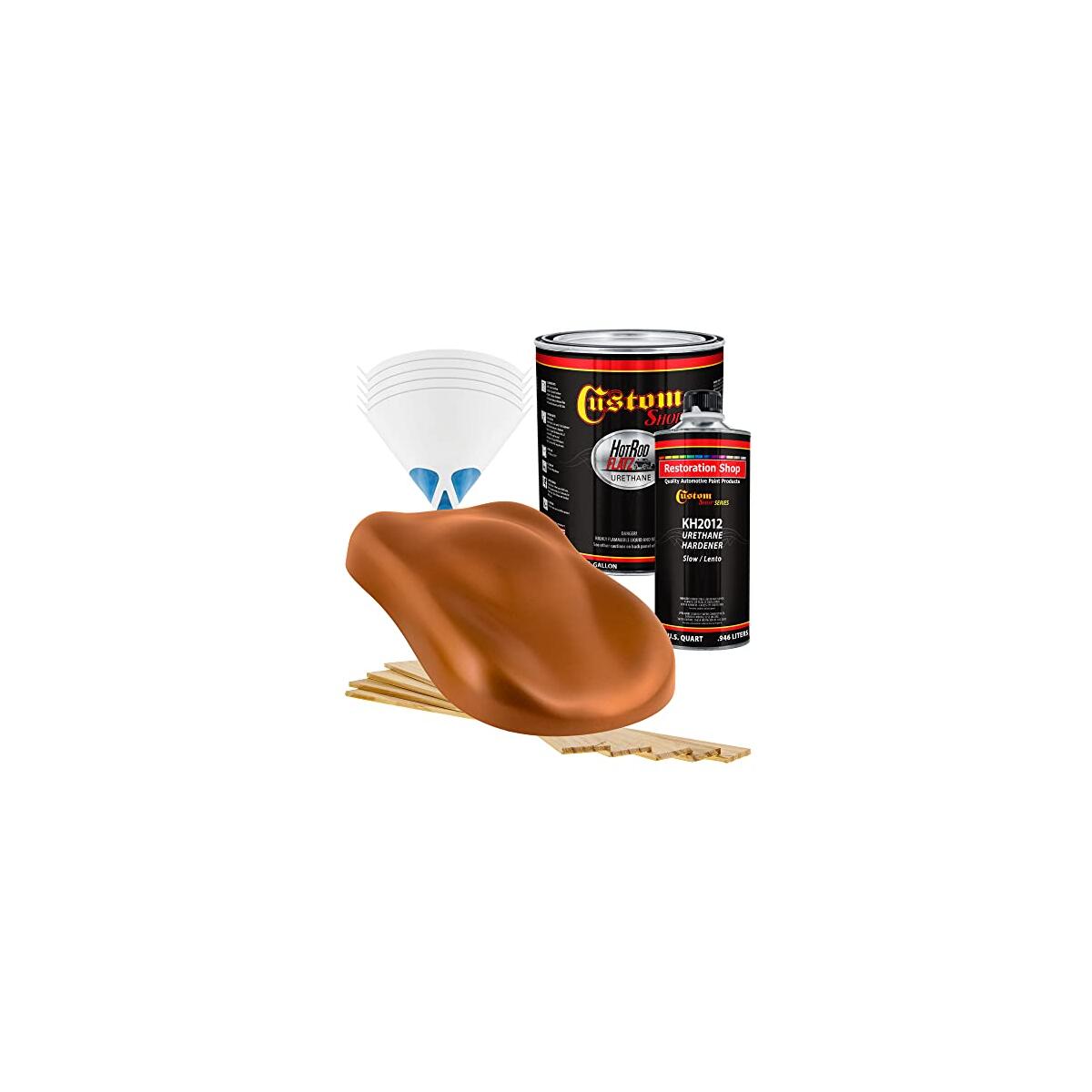 Custom Shop - Atomic Orange Pearl - Hot Rod Flatz Flat Matte Satin Urethane Auto Paint - Complete Gallon Paint Kit - Professional Low Sheen Automotive, Car Truck Coating, 4:1 Mix Ratio