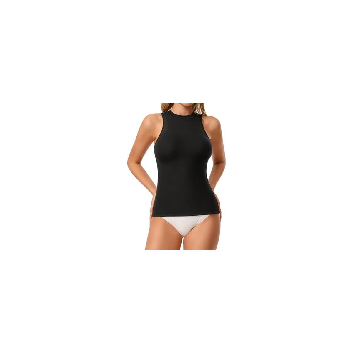 Women Strapless Tube Top with Built-in Bra, Double Lined Non-Slip Light Shapewear Backless Summer Crop Top