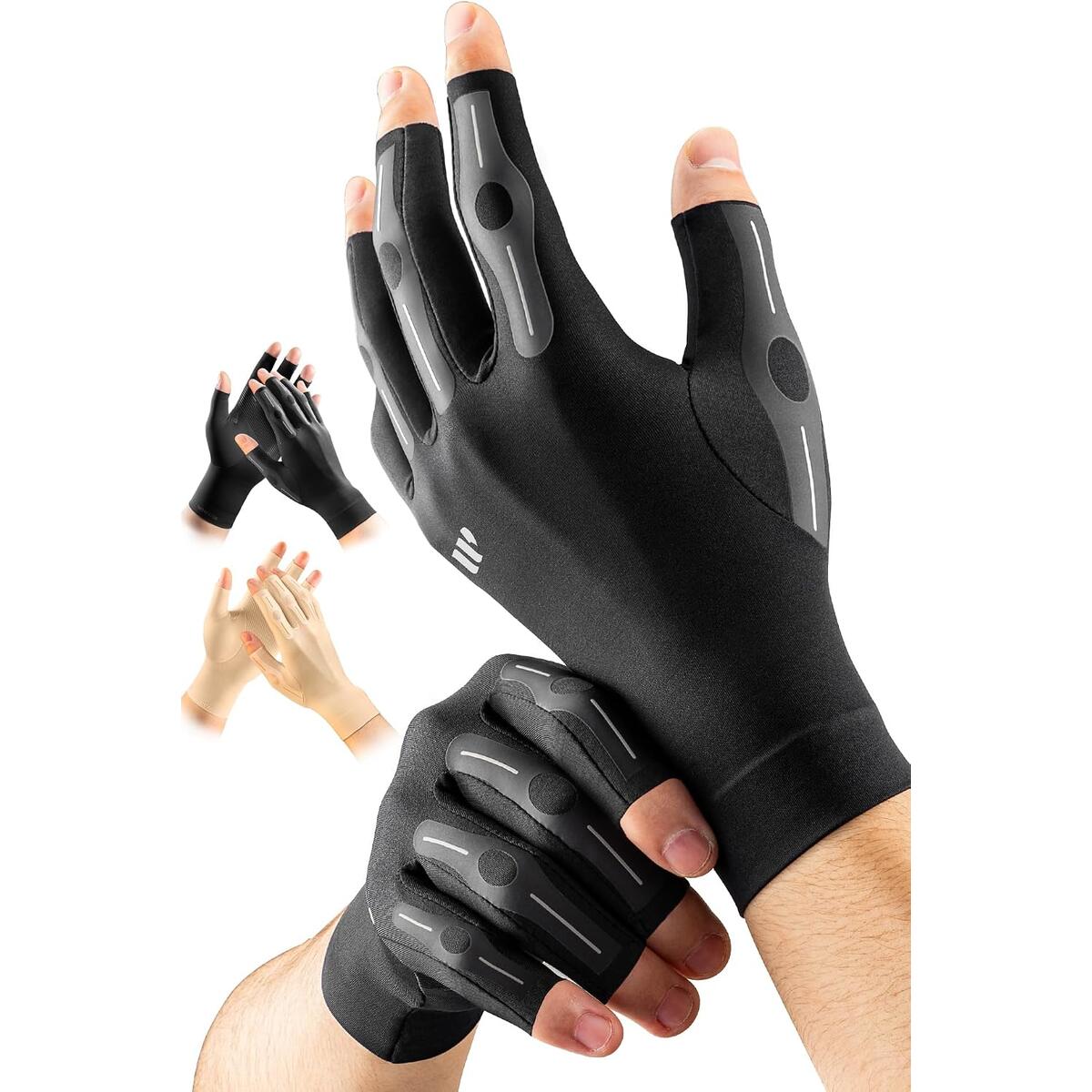 Targeted Compression Arthritis Gloves for Women Men Fingerless