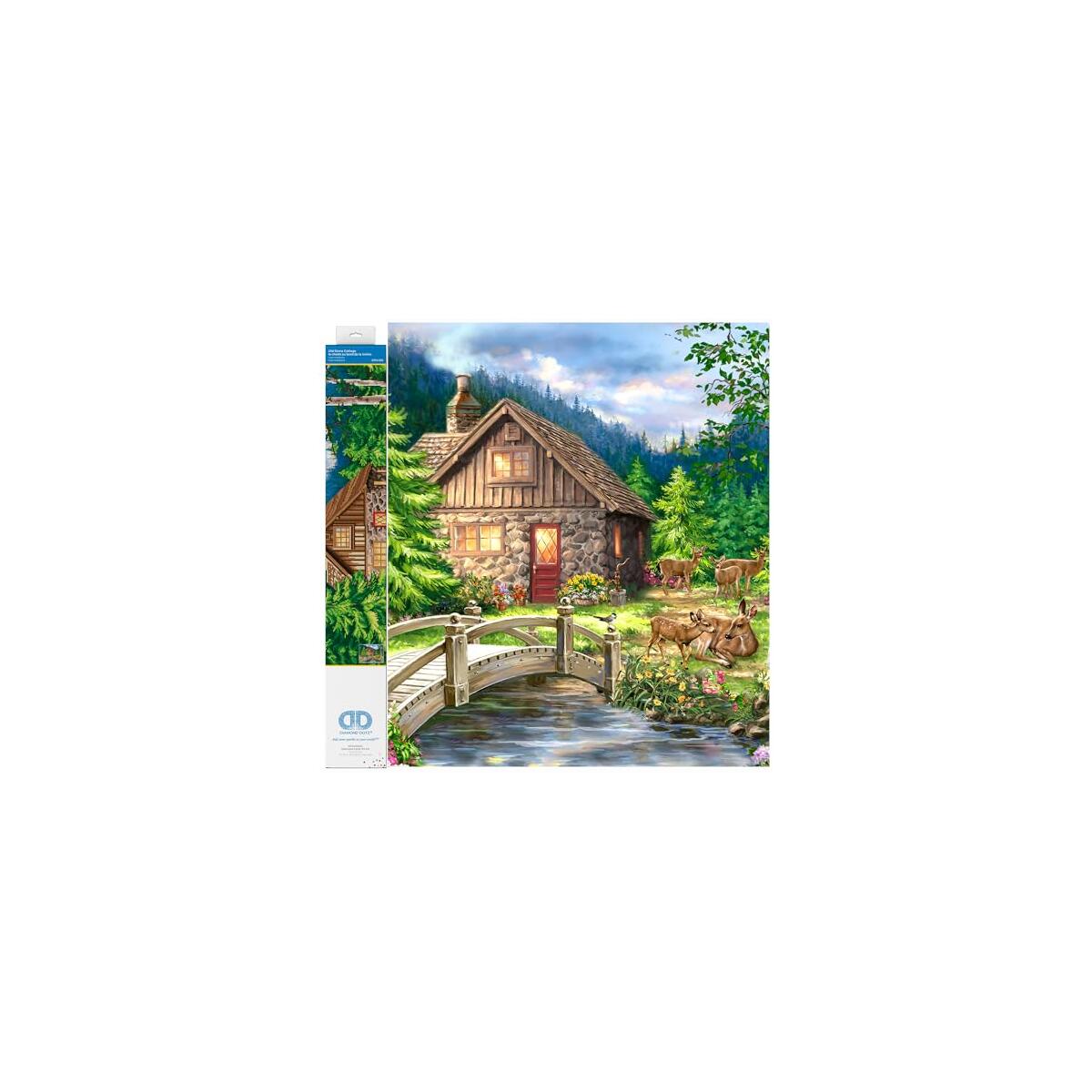 DIAMOND DOTZ Old Stone Cottage Landscape Diamond Painting Kits for Adults - Diamond Art Kits a Relaxing Creative Craft Kit with Dotz Gems 24.4"x32.3"