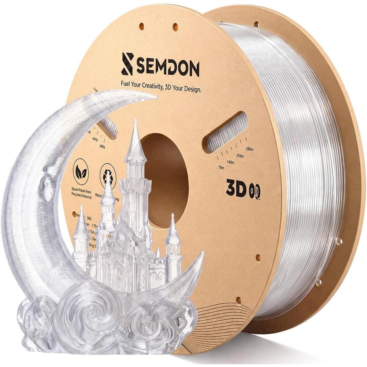 Clear PLA Filament, Transparent PLA 3D Printer Filament 1.75 +/- 0.02mm