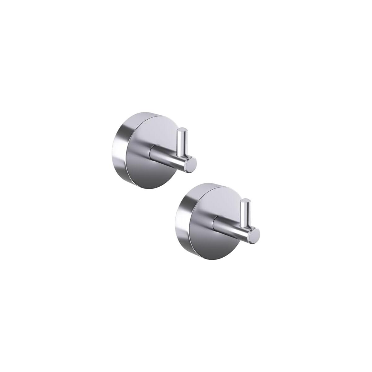 2 Pack Towel Hooks for Bathrooms,Stainless Steel Door Hook Screw in for Coat Robe(Chrome)