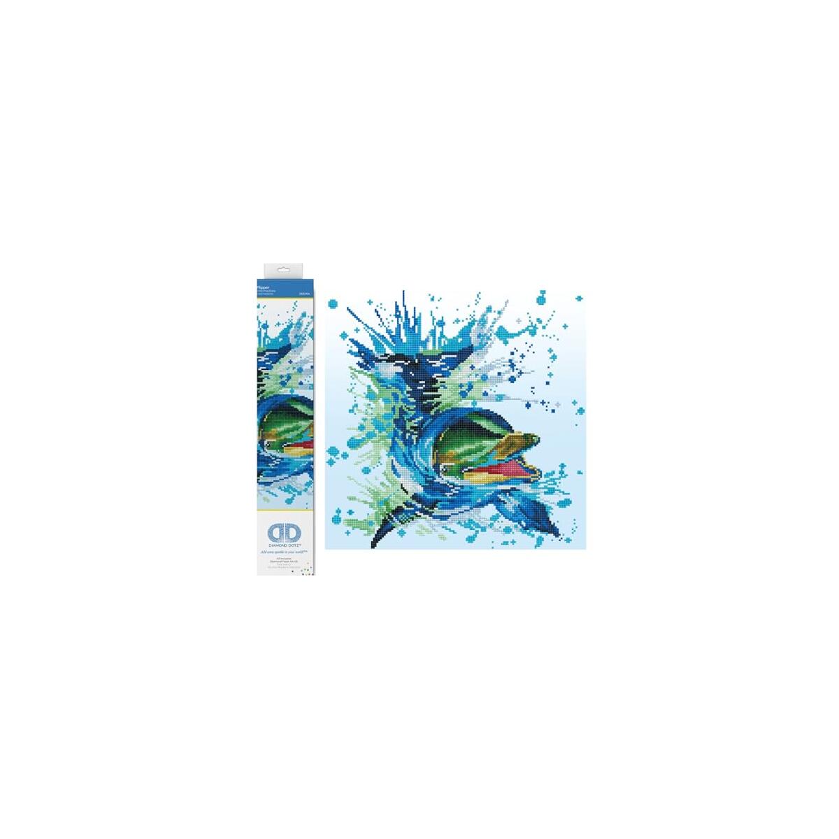 DIAMOND DOTZ Flipper Dolphin Diamond Painting Kits for Adults - Diamond Art Kits a Relaxing Creative Craft Kit with Dotz Gems 15.7" x15.7