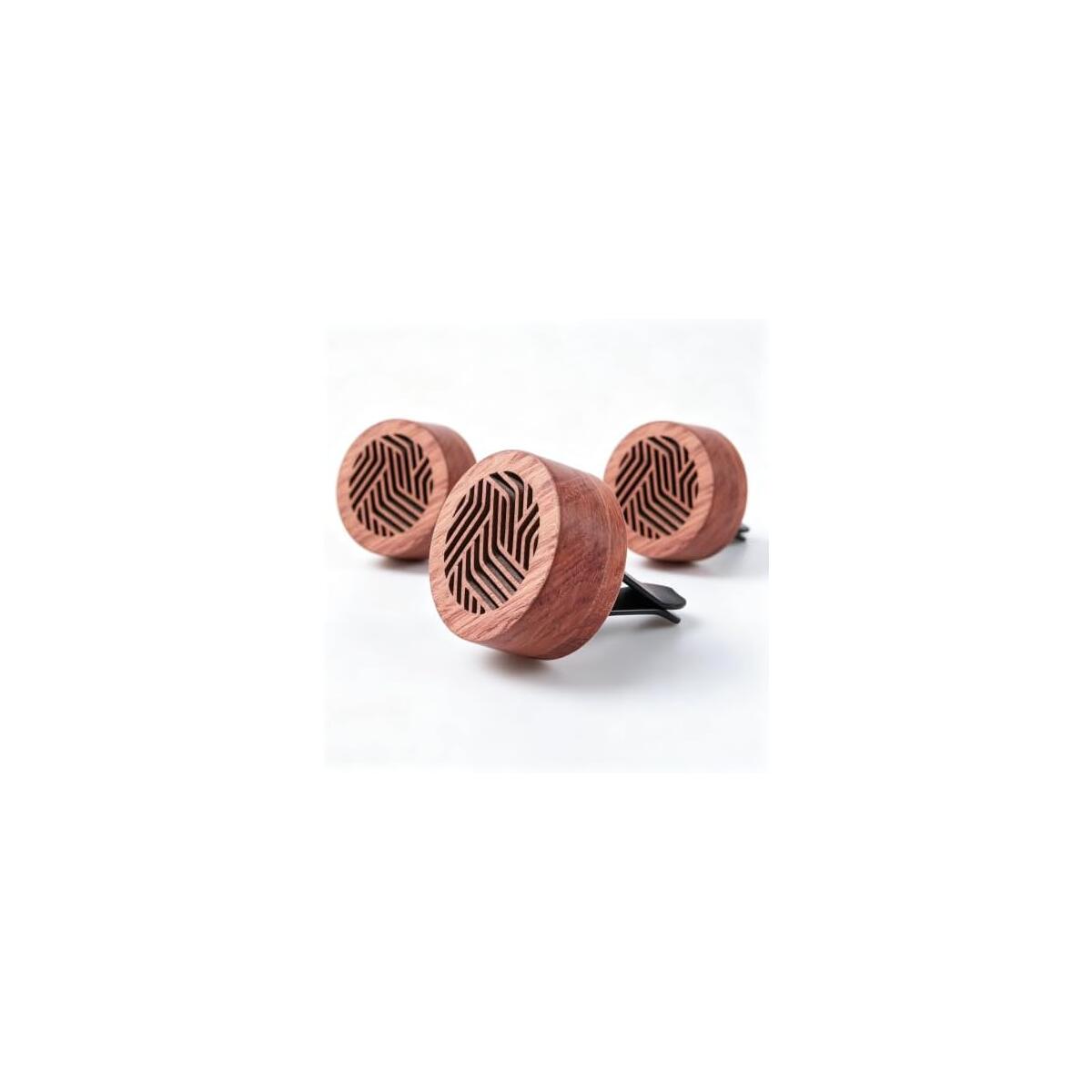 3-Pack Wooden Car Air Vent Diffuser Clip with Lava Rocks