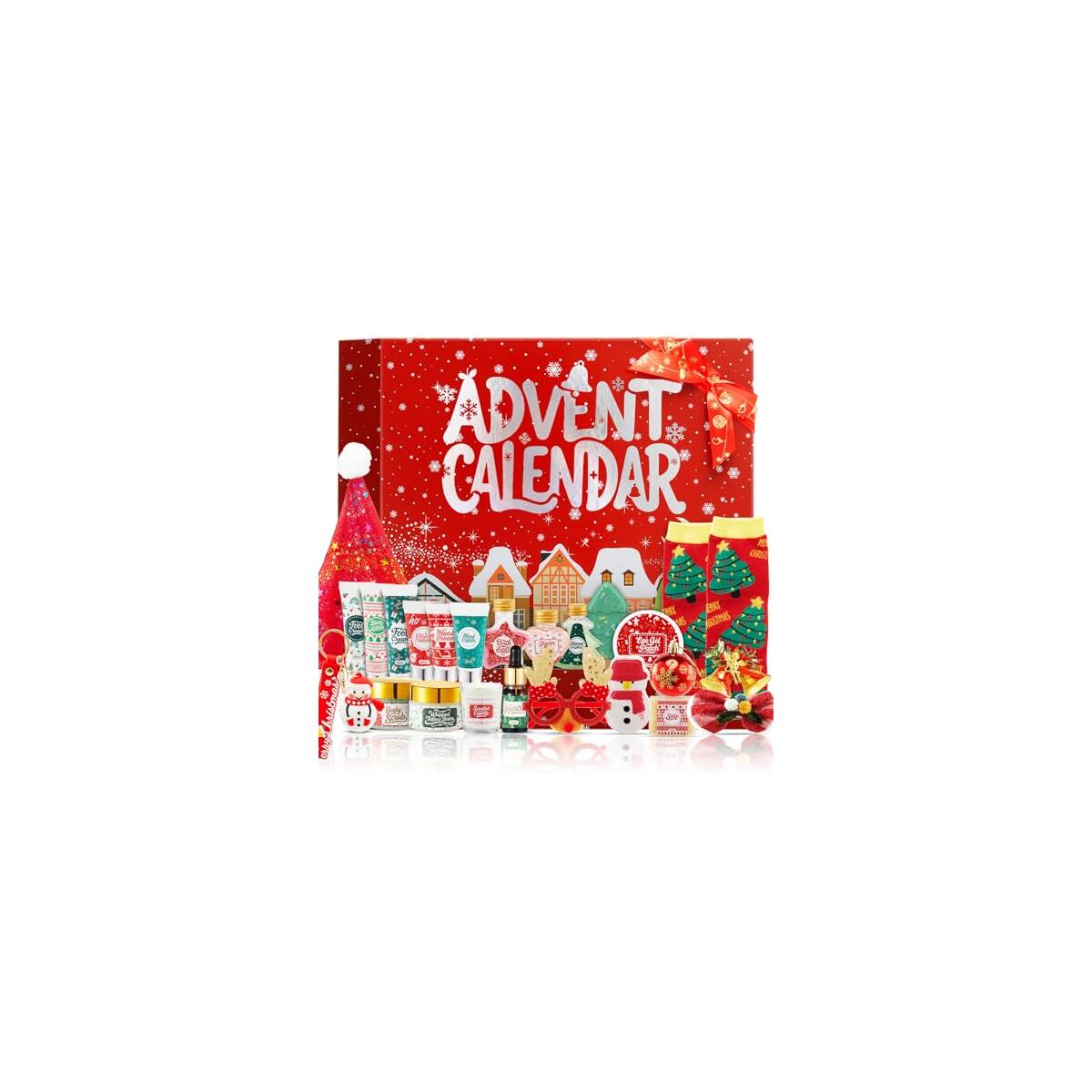 Advent Calendar 2025-24 Days of Christmas Countdown Calendar, Skincare Gift Set, Self Care Beauty Gifts, Christmas Spa Gift Box for Teen Girls and Women
