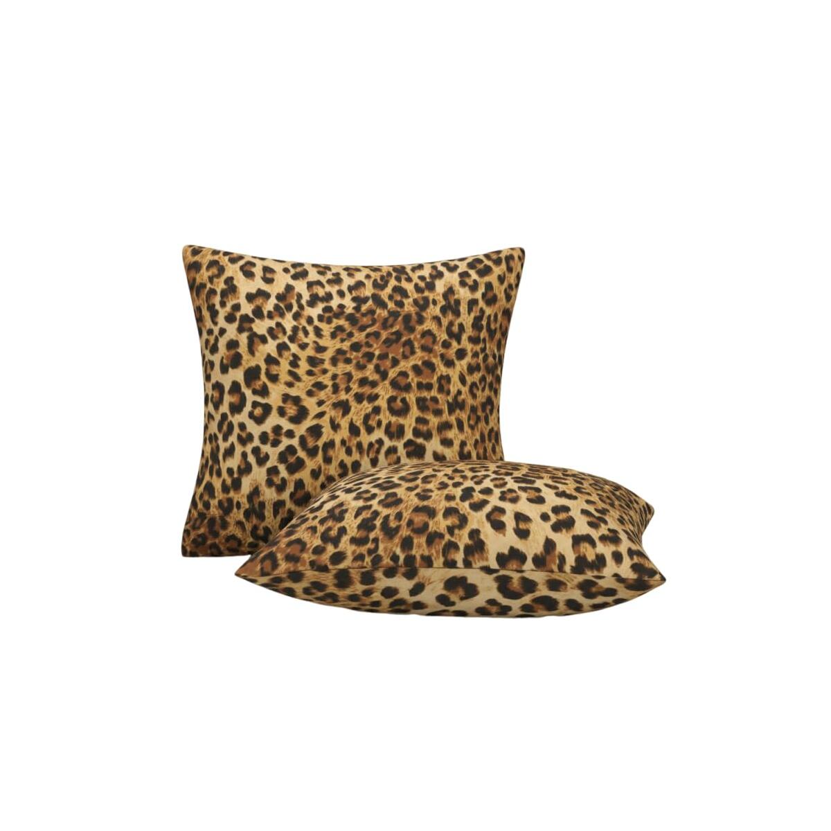 Cheetah Print Pillow Covers Room Decor 18x18 Inch, Leopard Print Decorative Throw Pillow Covers for Home Couch Sofa Bedroom Livingroom Dorm, Set of 2 African Wild Animal Theme