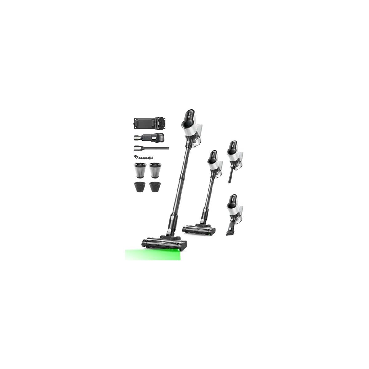 Cordless Vacuum Cleaner, 500W 45KPA 50Mins Stick Vacuum Cleaners for Home | Self-Standing, Anti-Tangle Brush, 1.6L Dust Cup, 8 in 1 Lightweight Rechargeable Vac, for Home Pet Hair, Carpets, Hard Floors
