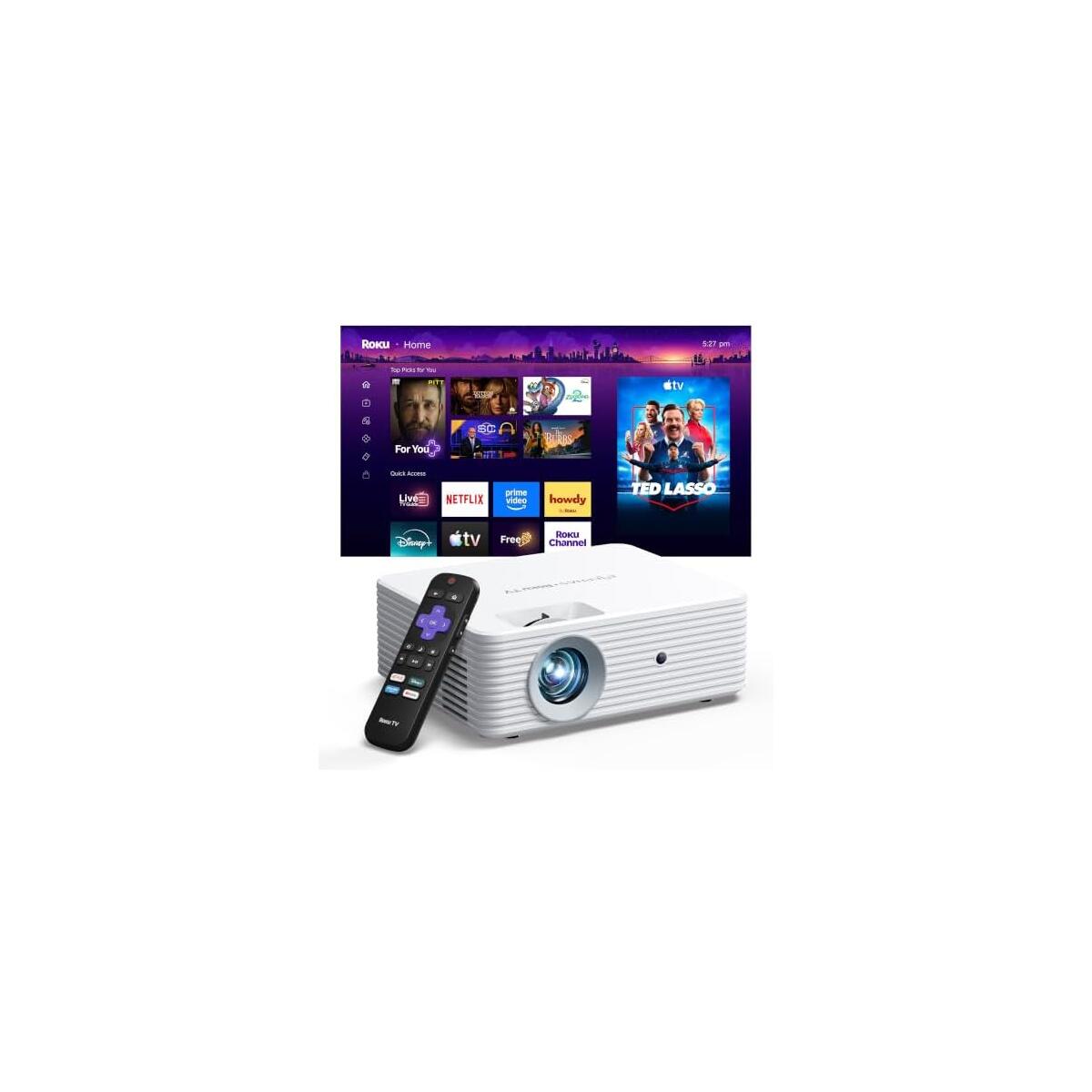 ELEPHAS Roku TV Smart Projector with Wi-Fi and Bluetooth