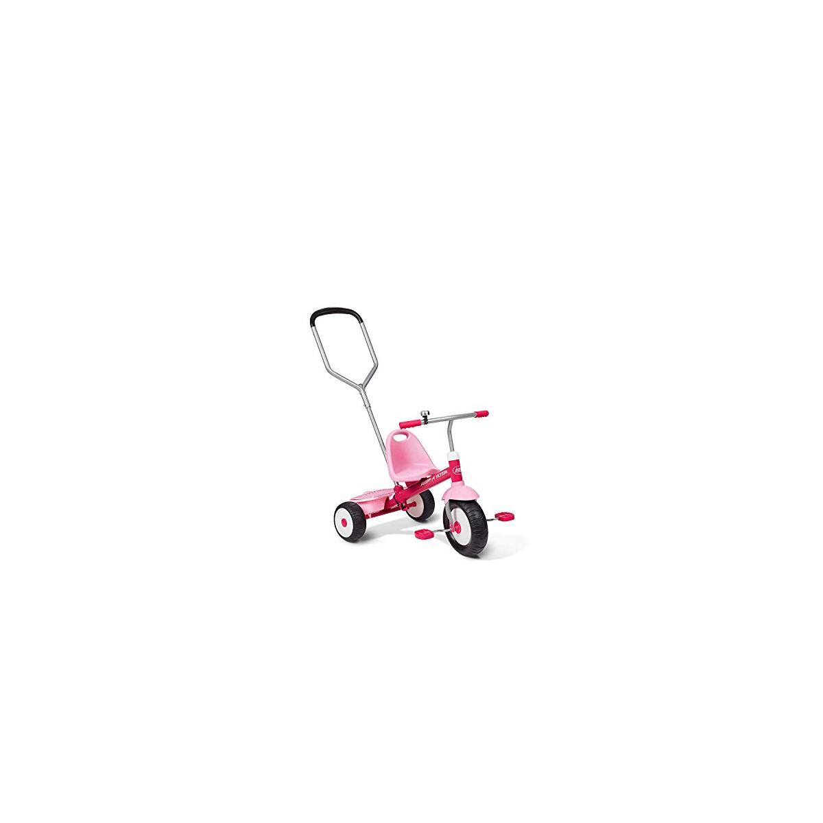 Radio Flyer Toddler Bike, Kids Bike, Outdoor Toys, Toddler Toys for Ages 2-4, Deluxe Steer & Stroll Kids Tricycle, for Ages 2-5, Pink