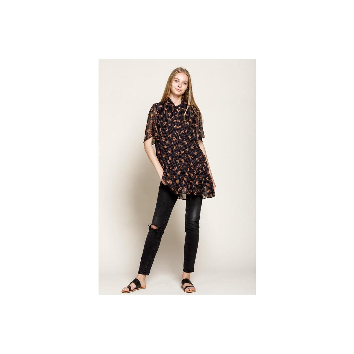 Dot Floral Tunic Blouse 1 Coupons - RebateKey