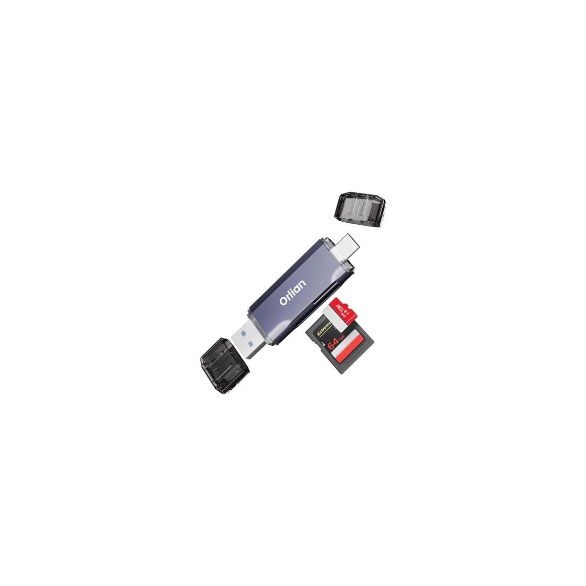 PRIME DAY DEAL! USB 3.0 SD Card Reader,Dual Slots USB 3.0 Type C to Micro SD Card Adapter, Memory Card Reader Adapter for MicroSD, SDHC, SDXC, RS-MMC, MMC, Compatible with Laptop, iPhone 16/15,MacBook Android (Gray)