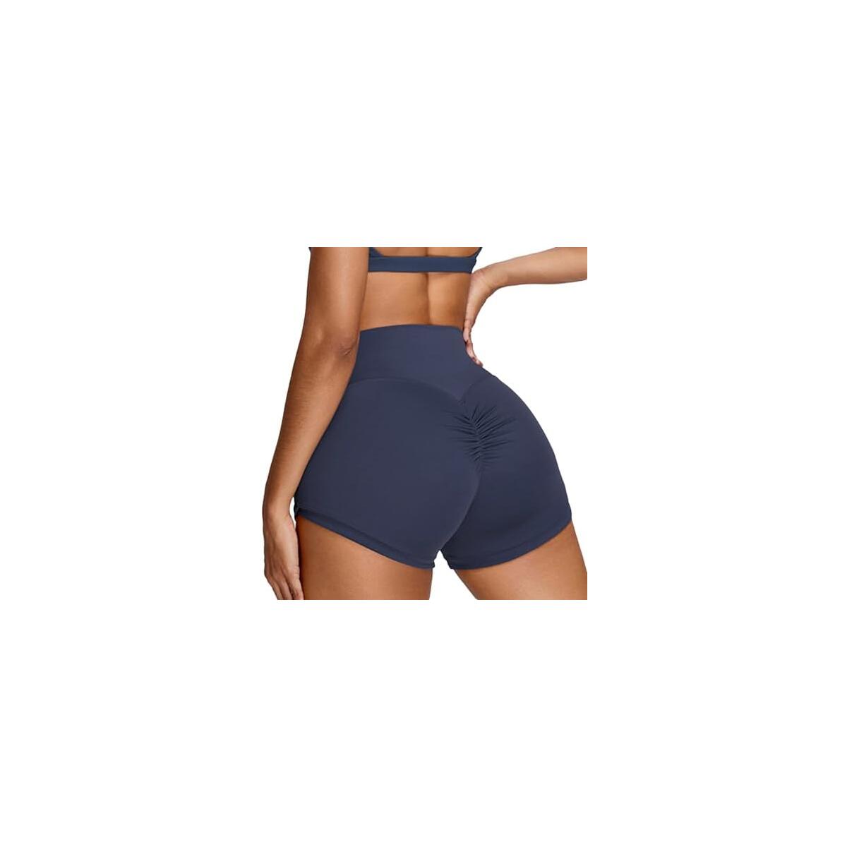 Women's Biker Shorts No Front Seam High Waist Workout Gym Yoga Running Shorts