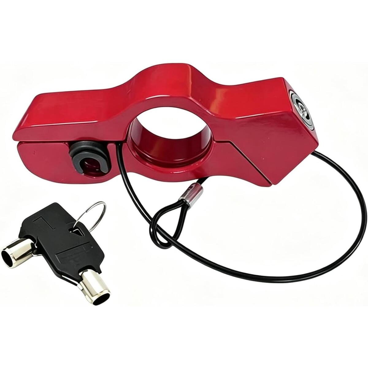 Motorcycle Handlebar Lock with Security Cable, Aluminum Alloy