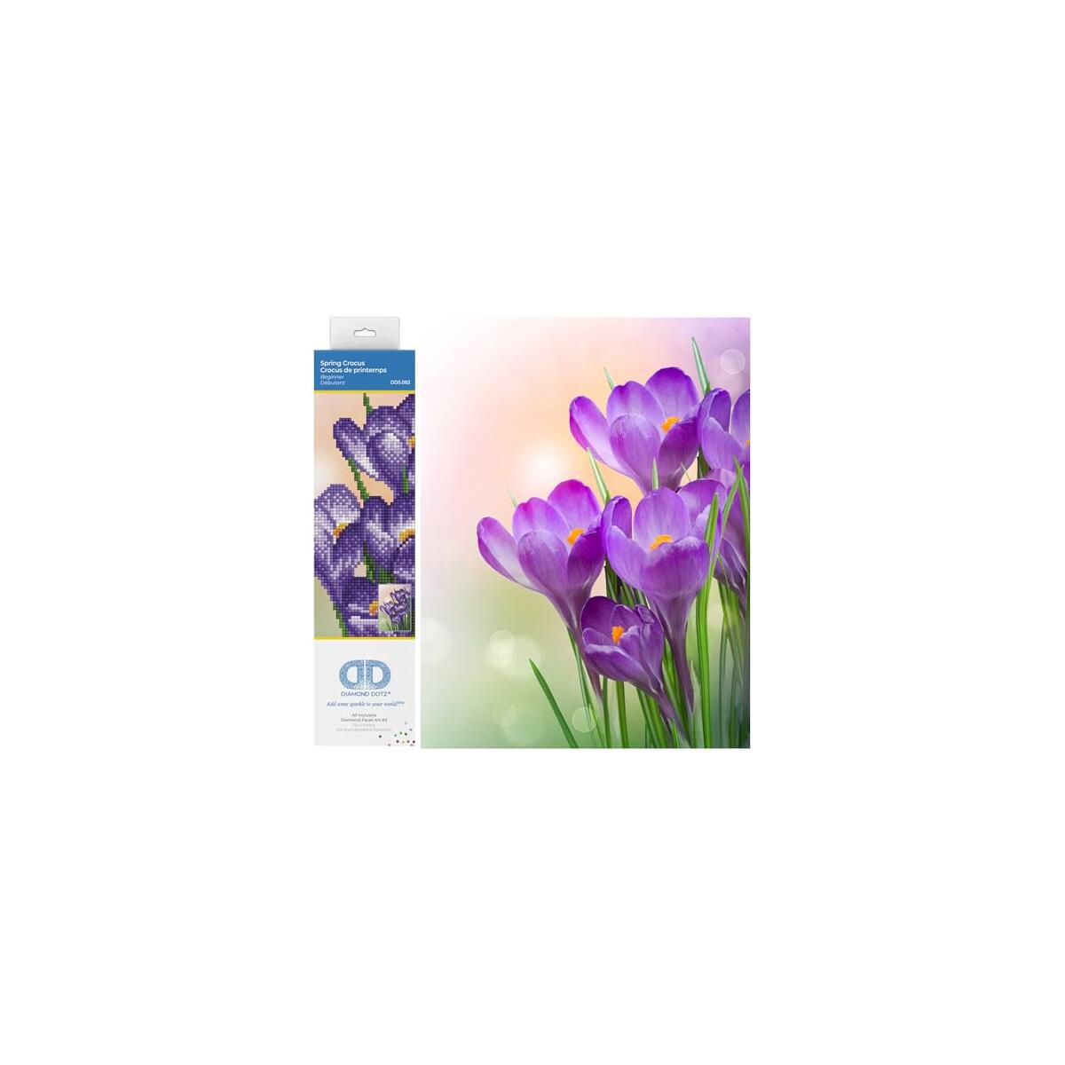 DIAMOND DOTZ Spring Crocus Diamond Painting Kits for Adults - Diamond Art Kits a Relaxing Creative Craft Kit with Dotz Gems 13x9