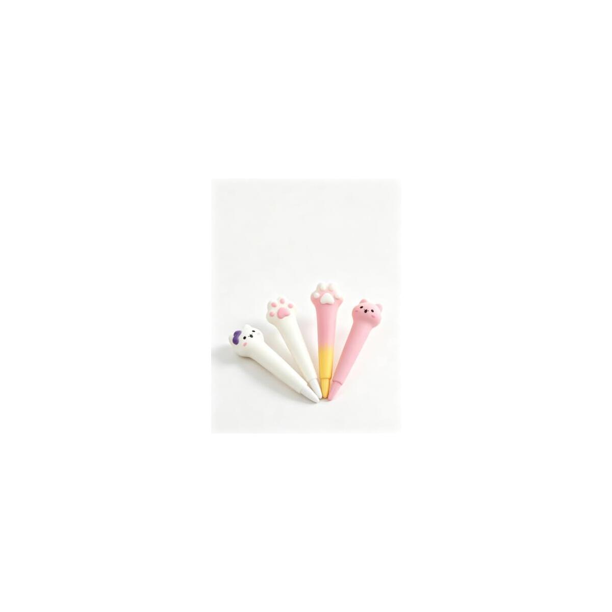 Slow Rebound Squishy Pen Set 4 Pcs Kawaii Cat Gel Pens