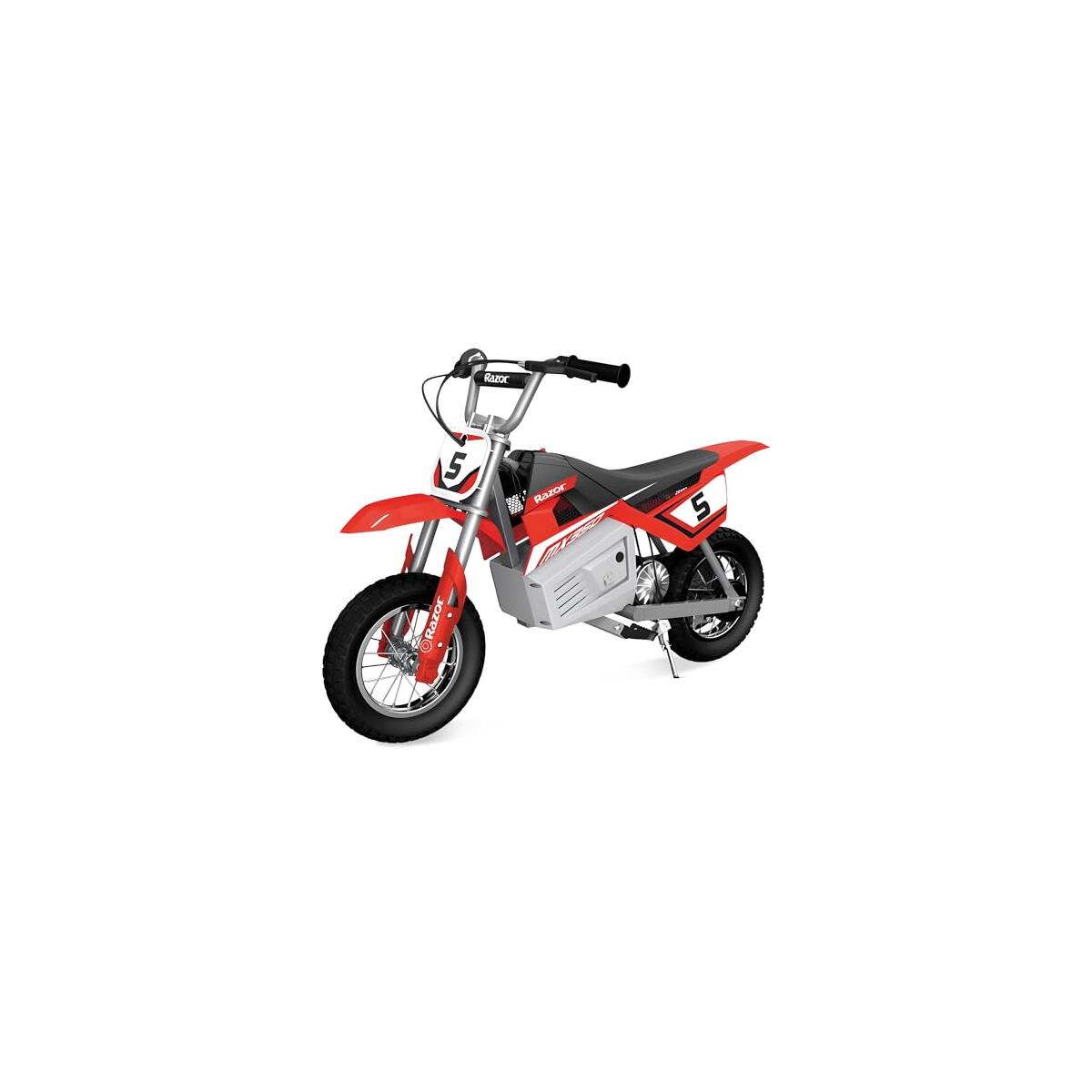 Razor MX350 Dirt Rocket Electric Bike for Kids Ages 8+, 140 lb Max Weight, Red &ndash; 24V Battery, Up to 14 Mph, 30-Min Ride Time on High Speed, Twist-Grip Throttle, Spoked Wheels w/ 12&rdquo; Pneumatic Tires