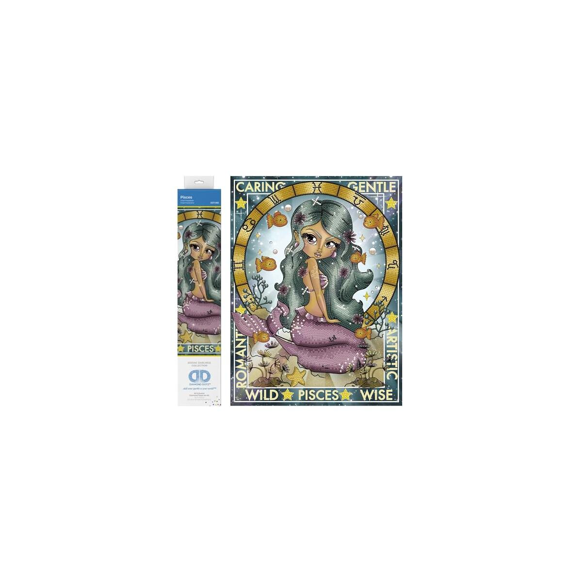 DIAMOND DOTZ Pisces Astrology Diamond Painting Kits for Adults - Diamond Art Kits a Relaxing Creative Craft Kit with Dotz Gems 15.8"x11.8"
